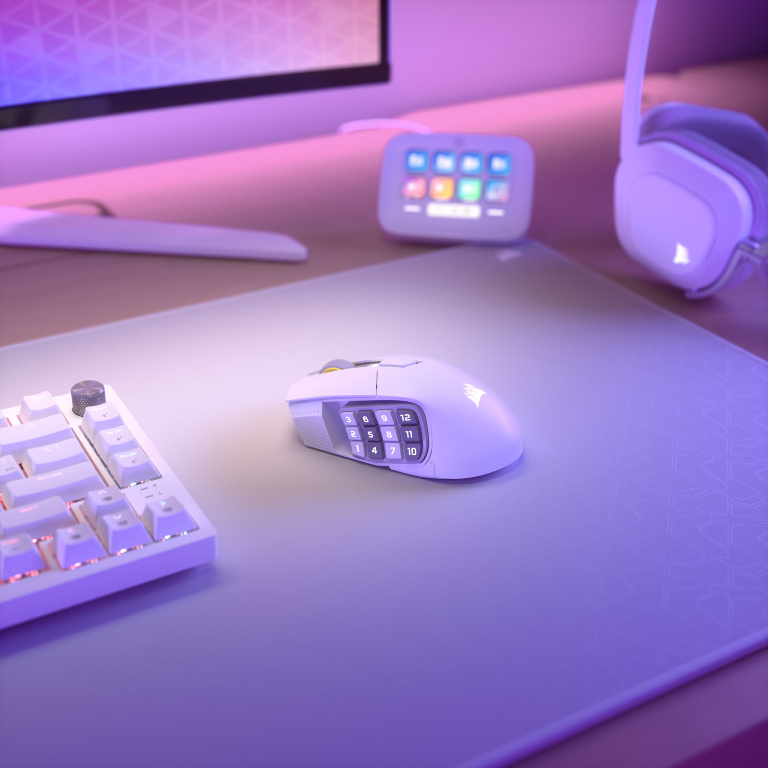 Souris de jeu Bluetooth de 33 000 ppp Scimitar Elite SE MMO de Corsair - Blanc - Exclusivité Best Buy