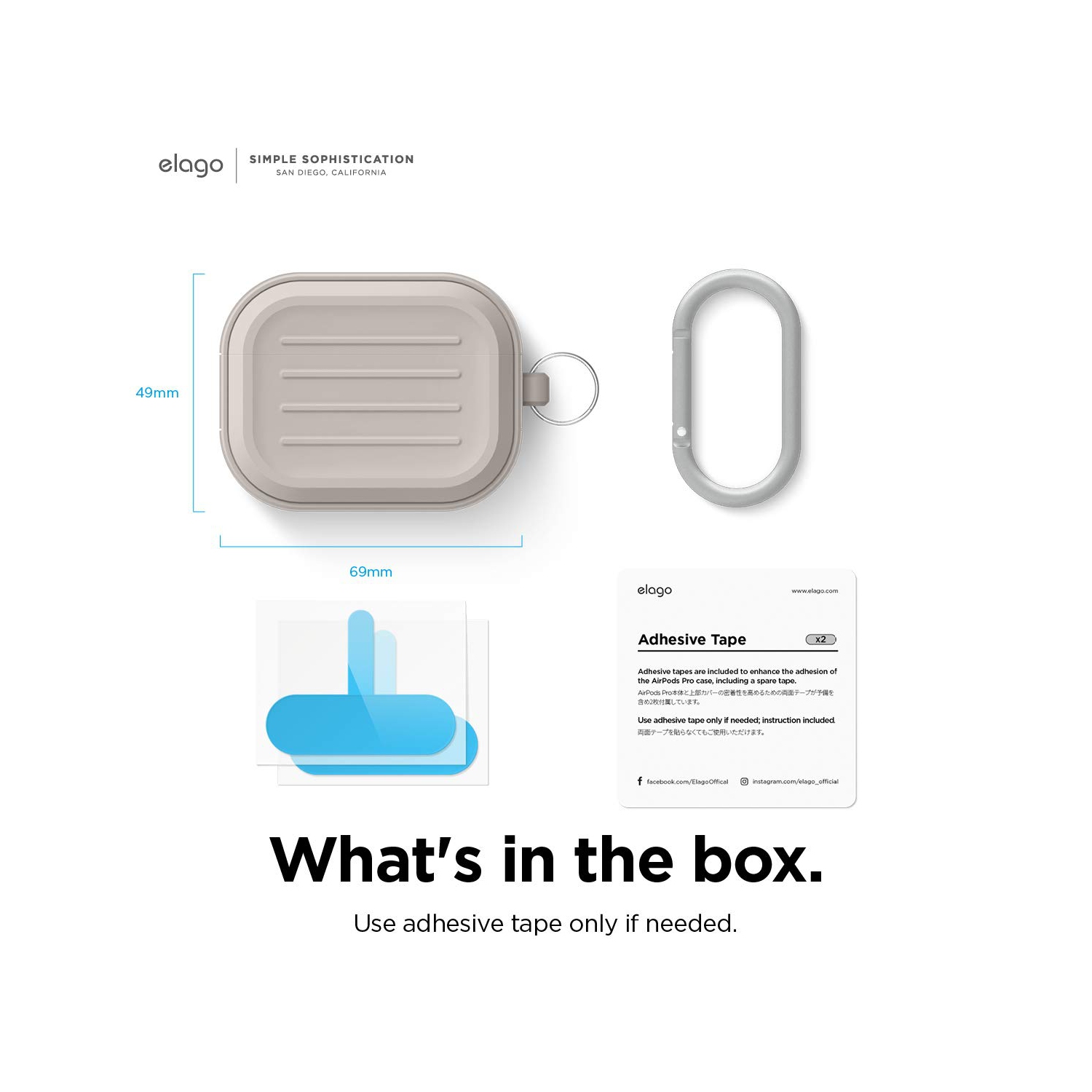 elago Armor Case Compatible with AirPods Pro Case, Carabiner Included, Supports Wireless Charging, Shock Resistant, Full Protection [US Patent