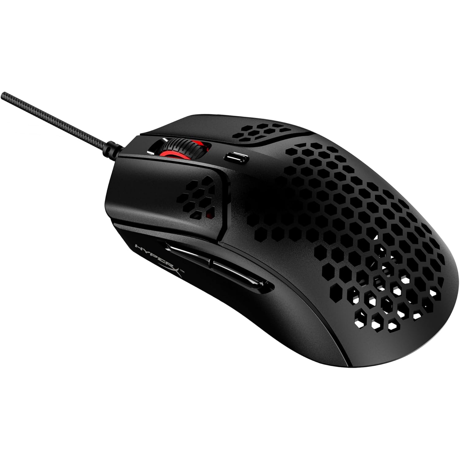 Souris de jeu Pulsefire Haste de HyperX – Ultraléger 59&nbsp;g, coquille alvéolée, 16000&nbsp;ppp, 6 boutons programmables, RVB, Câble USB Hyperflex