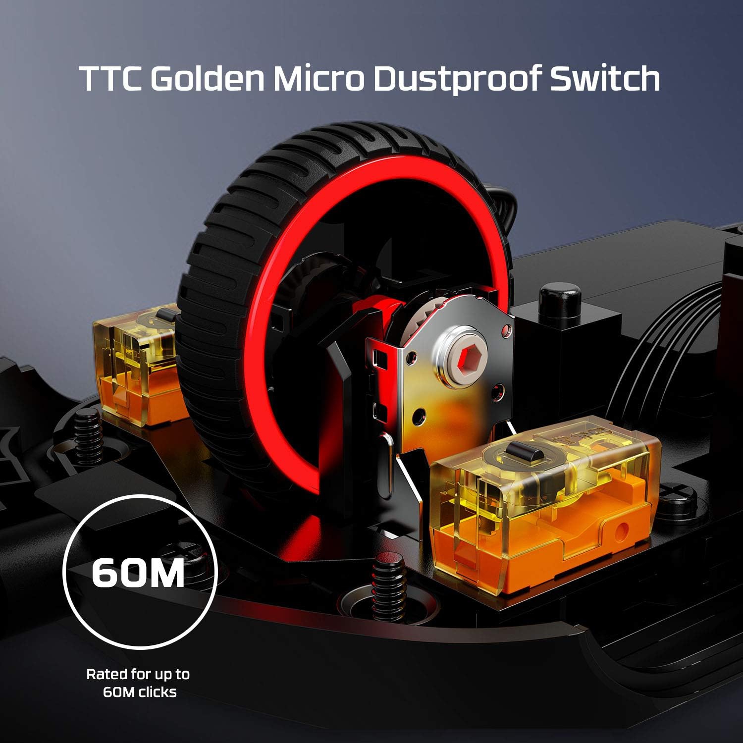 Souris de jeu Pulsefire Haste de HyperX – Ultraléger 59&nbsp;g, coquille alvéolée, 16000&nbsp;ppp, 6 boutons programmables, RVB, Câble USB Hyperflex