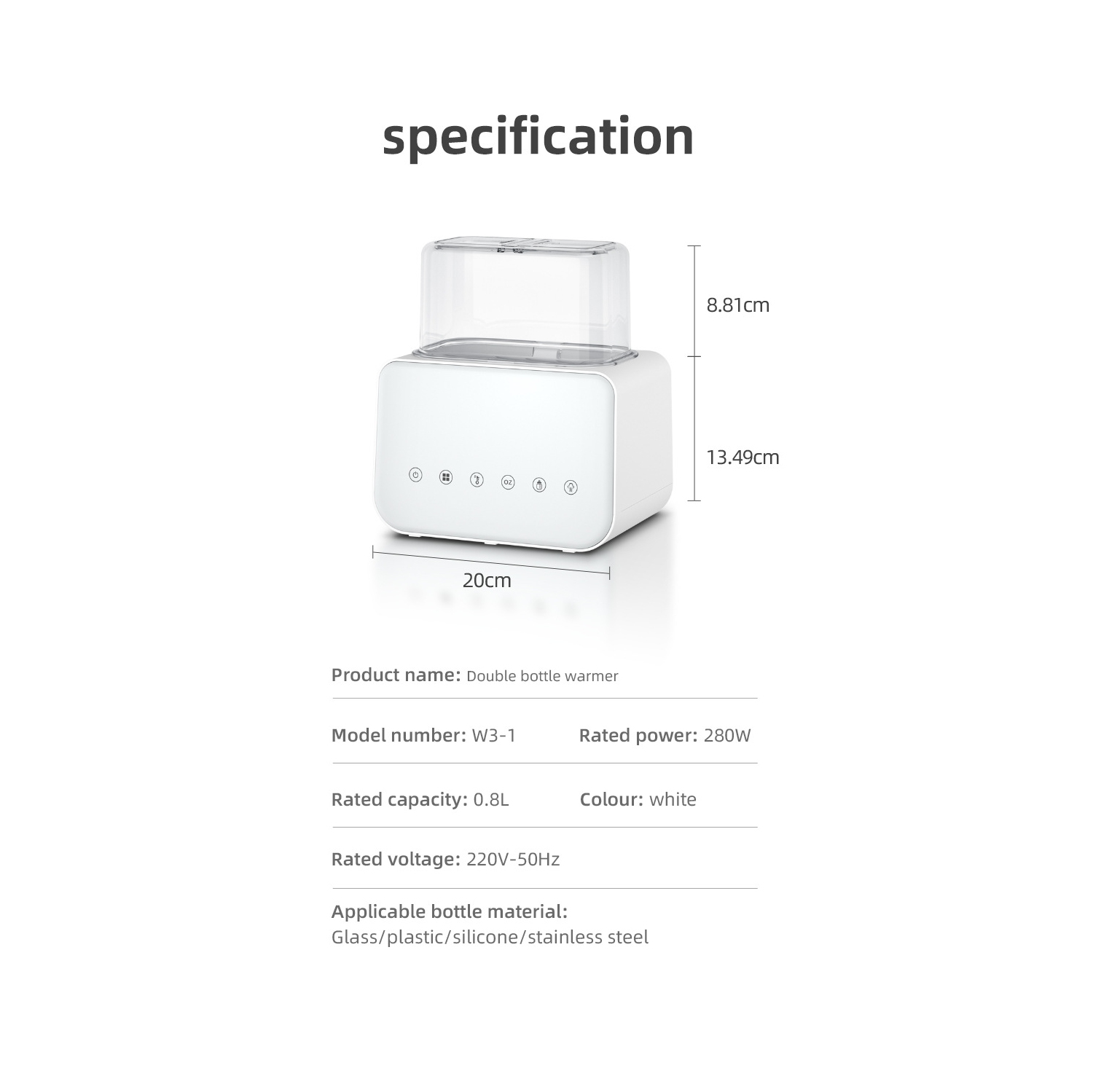 Double Bottle Warmer, Fast Milk Warmer for Breastmilk & Formula,Bottle Warmer with Timer,Thaw,Sterilizing,Keep Warm