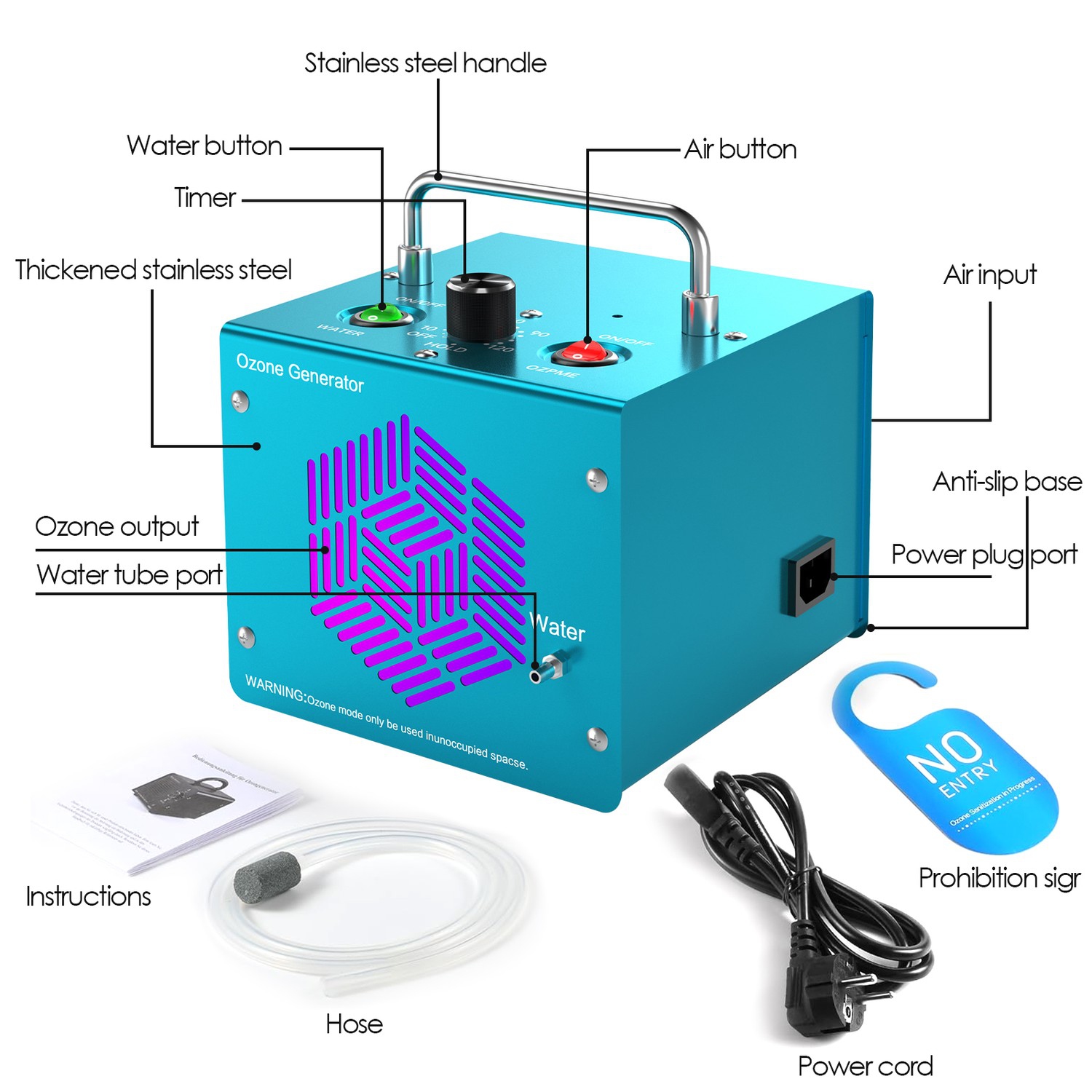 Ozone Generator Water & Air Sterilization Purification Machine 30000mg/h Ozone Machine