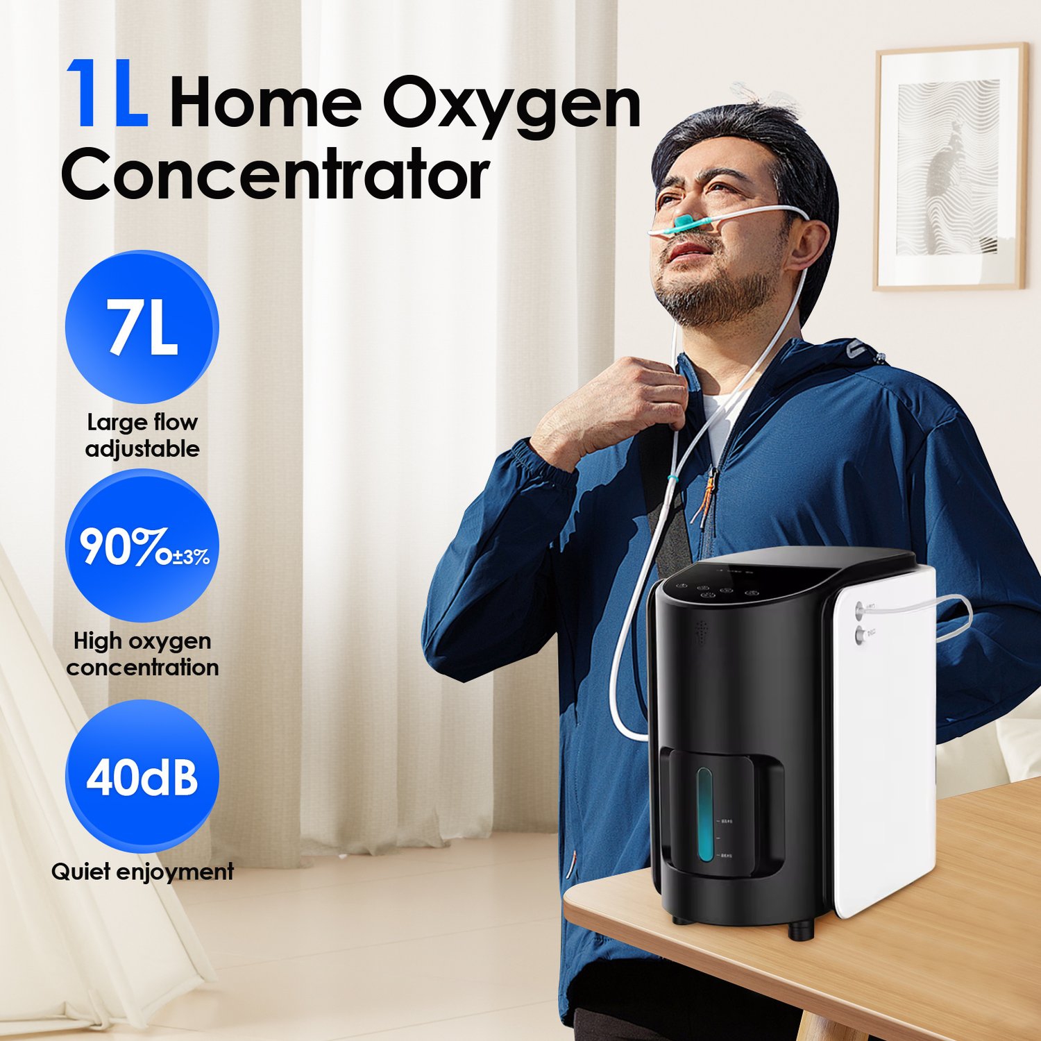 Générateur d'oxygène pour usage domestique Concentrateur d'oxygène Appareil atomiseur d'oxygène