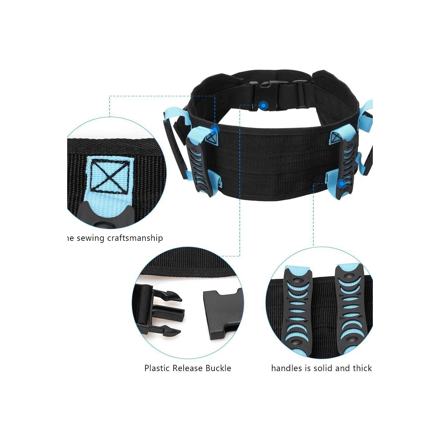 Waist Transfer Belt Patient Assisted Walking Belt Waist Traction Belt Standing Assist Belt Standing Device for Elderly