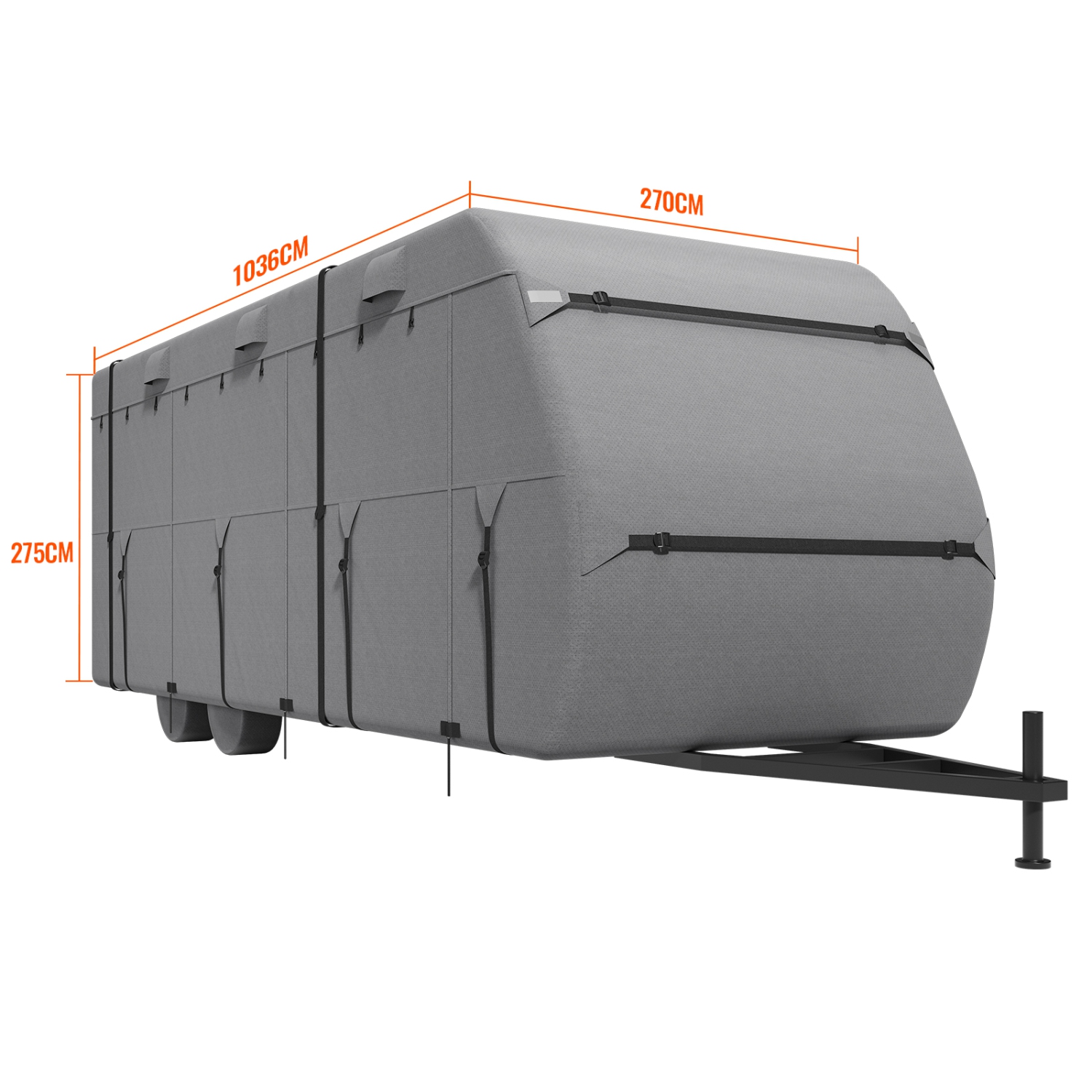 VEVOR 30-33 ft Travel Trailer Cover, RV Cover, 4-Layer Non-Woven Fabric Camper Cover, Waterproof, Windproof and Rip-Stop Class A RV Cover, with