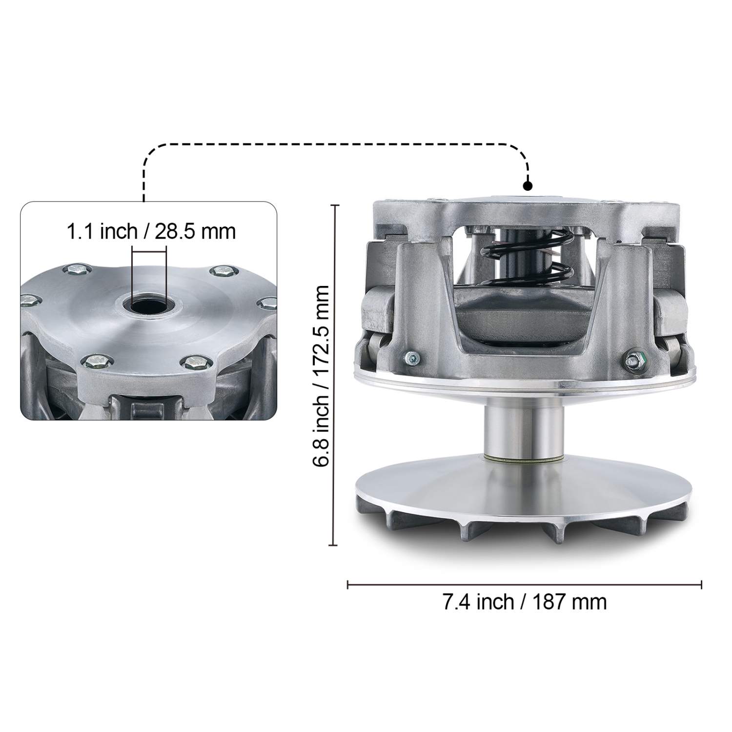 Embrayage d'entraînement primaire VEVOR compatible avec Polaris RZR 1000 2014-2023, alésage de 1,24&nbsp;po avec poids et ressort, remplacement n°