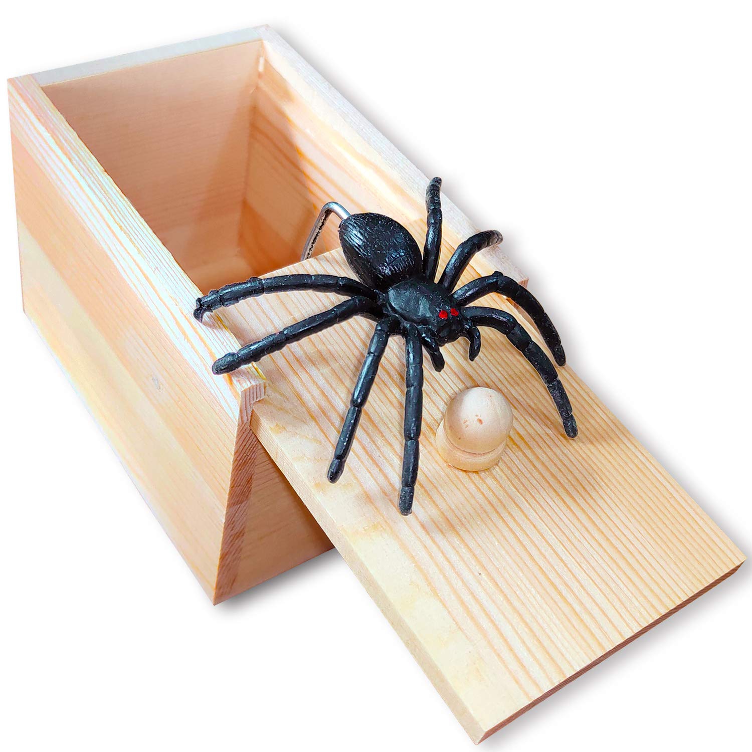 2-Pack Spider Prank Boxes, Wooden Surprise Toys, Scary Funny Halloween Gift Boxes, Holiday Gifts for Boys