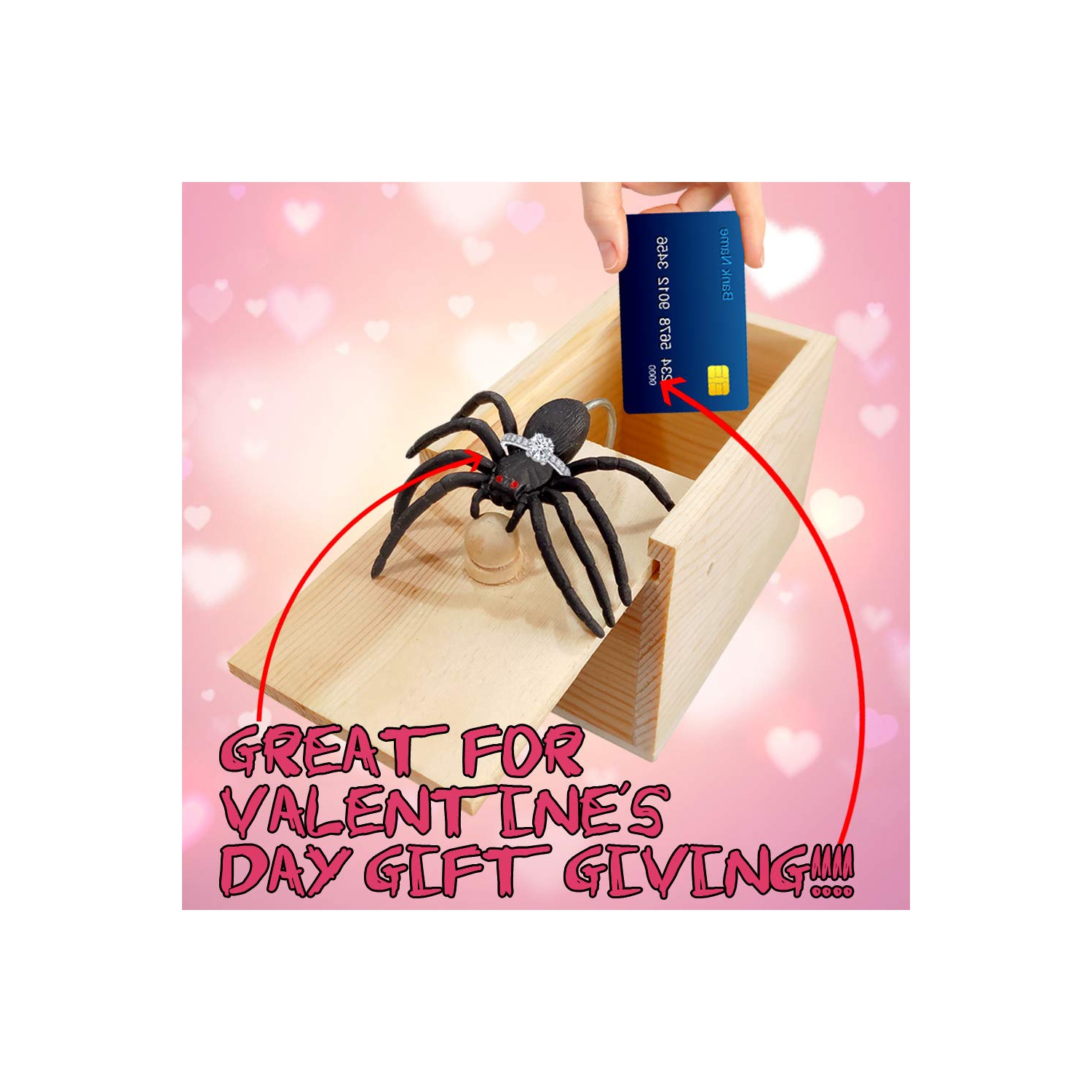 2-Pack Spider Prank Boxes, Wooden Surprise Toys, Scary Funny Halloween Gift Boxes, Holiday Gifts for Boys