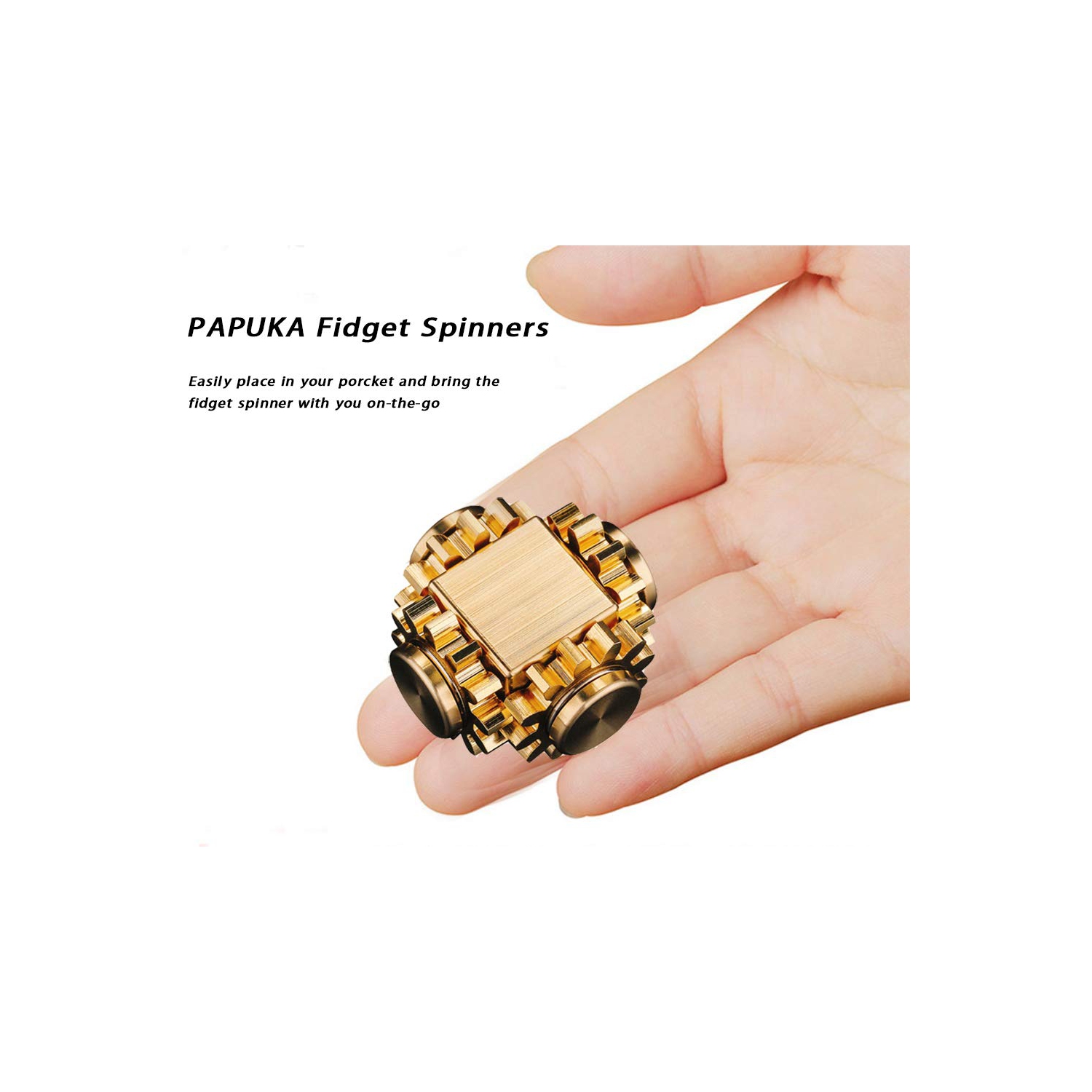 Brass Cube Gear Rubik's Cube Toy, Anti-Anxiety Fidget Spinner Toy, Suitable for Boys, Girls, and Adults