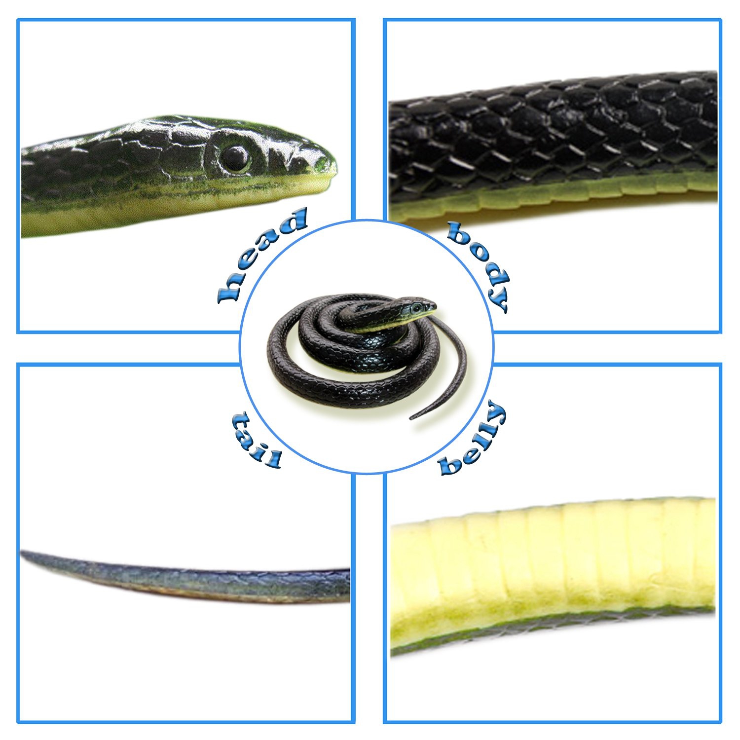 2-Pack Realistic Rubber Snake Toys, Prank Scare Toys, Halloween Gifts