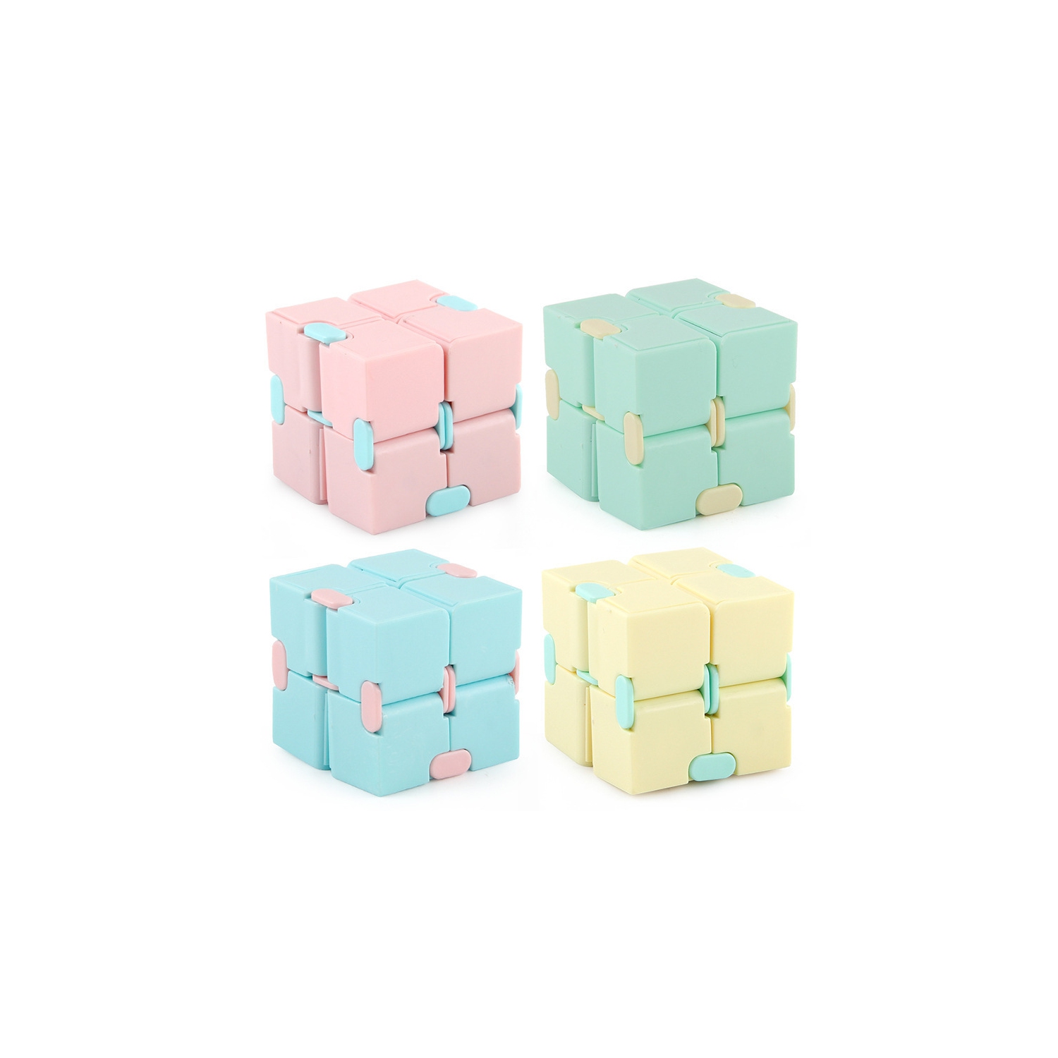 Paquet de 4 jouets Infinity Cube Fidget, mini gadgets antistress pour soulager l'anxiété et tuer le temps