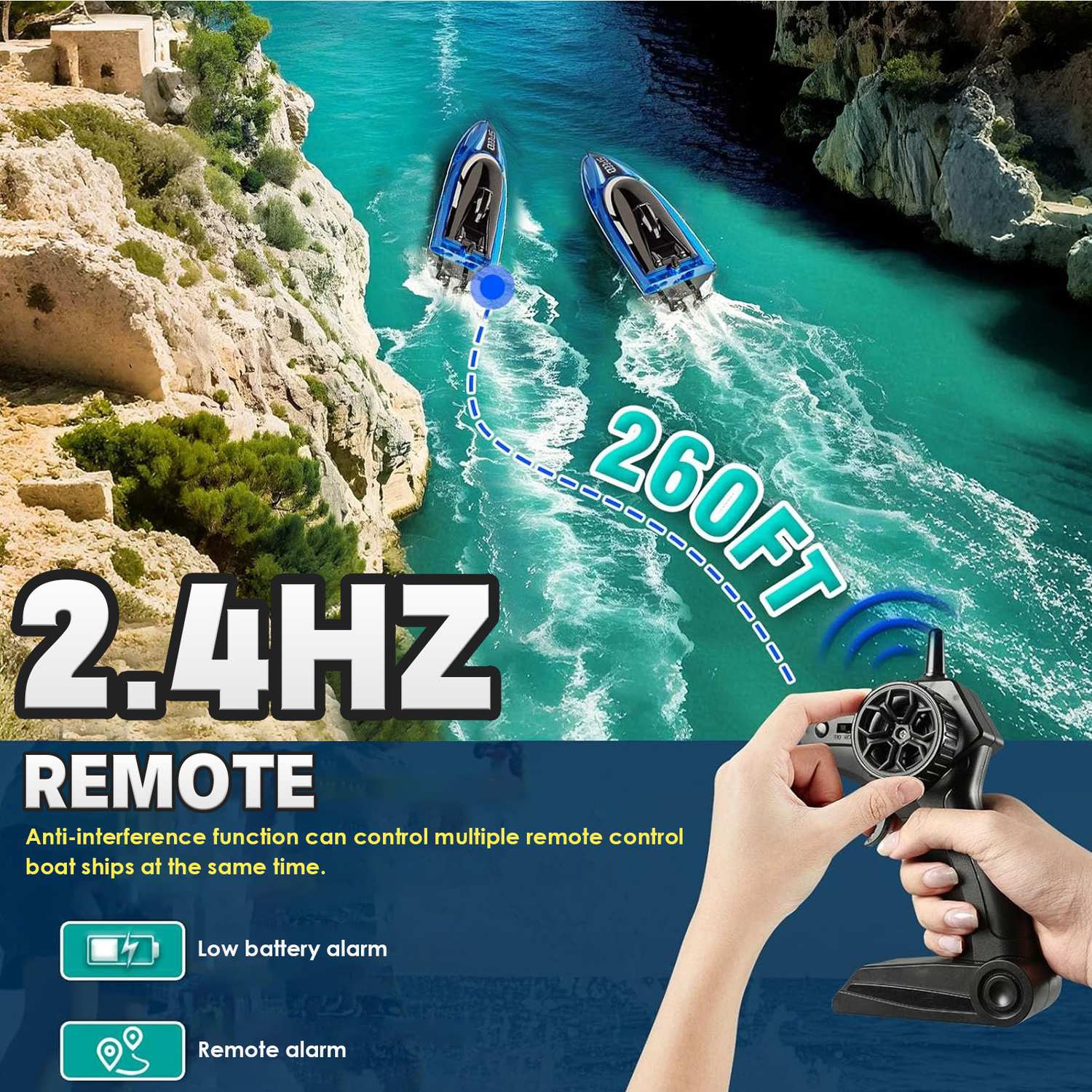 Jouets de bateau de simulation télécommandés, modèle de bateau de course rechargeable et télécommandé, jouets aquatiques pour garçons et filles