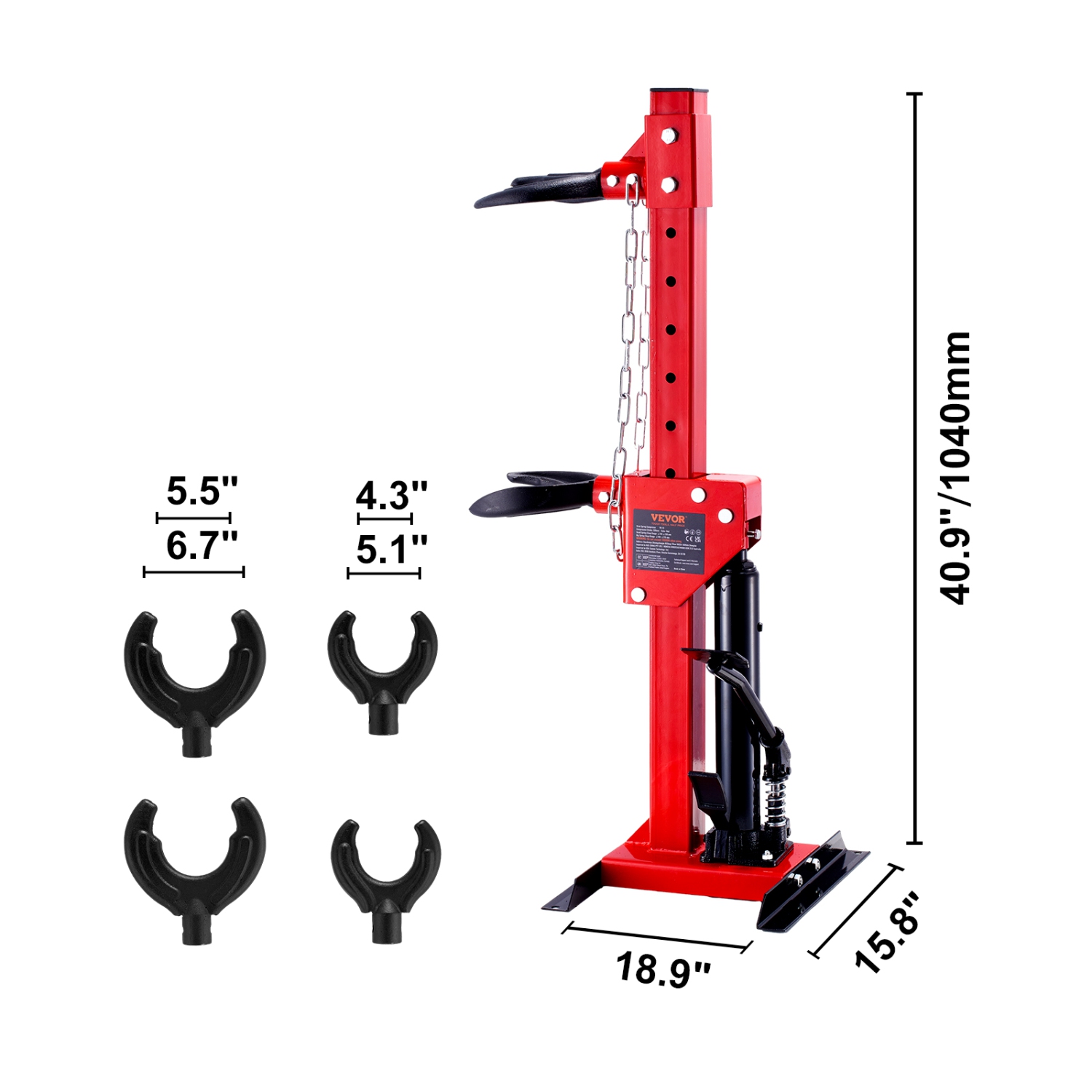 VEVOR Strut Spring Compressor, 4.5 Ton/9920 LBS Hydraulic Jack Capacity, 1 Ton Rated Compression Force, Hydraulic Spring Compressor Auto Strut Coil