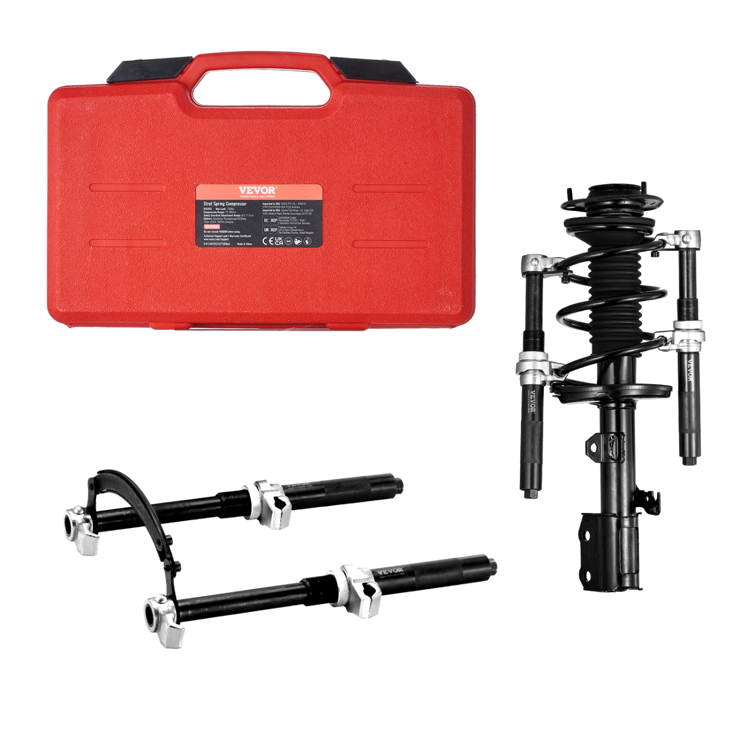 VEVOR Coil Spring Compressor Tool, 2 pcs Heavy Duty Macpherson Strut Spring Compressor Set, 2646 lbs Strut Spring Compressor with Safety Bracket and