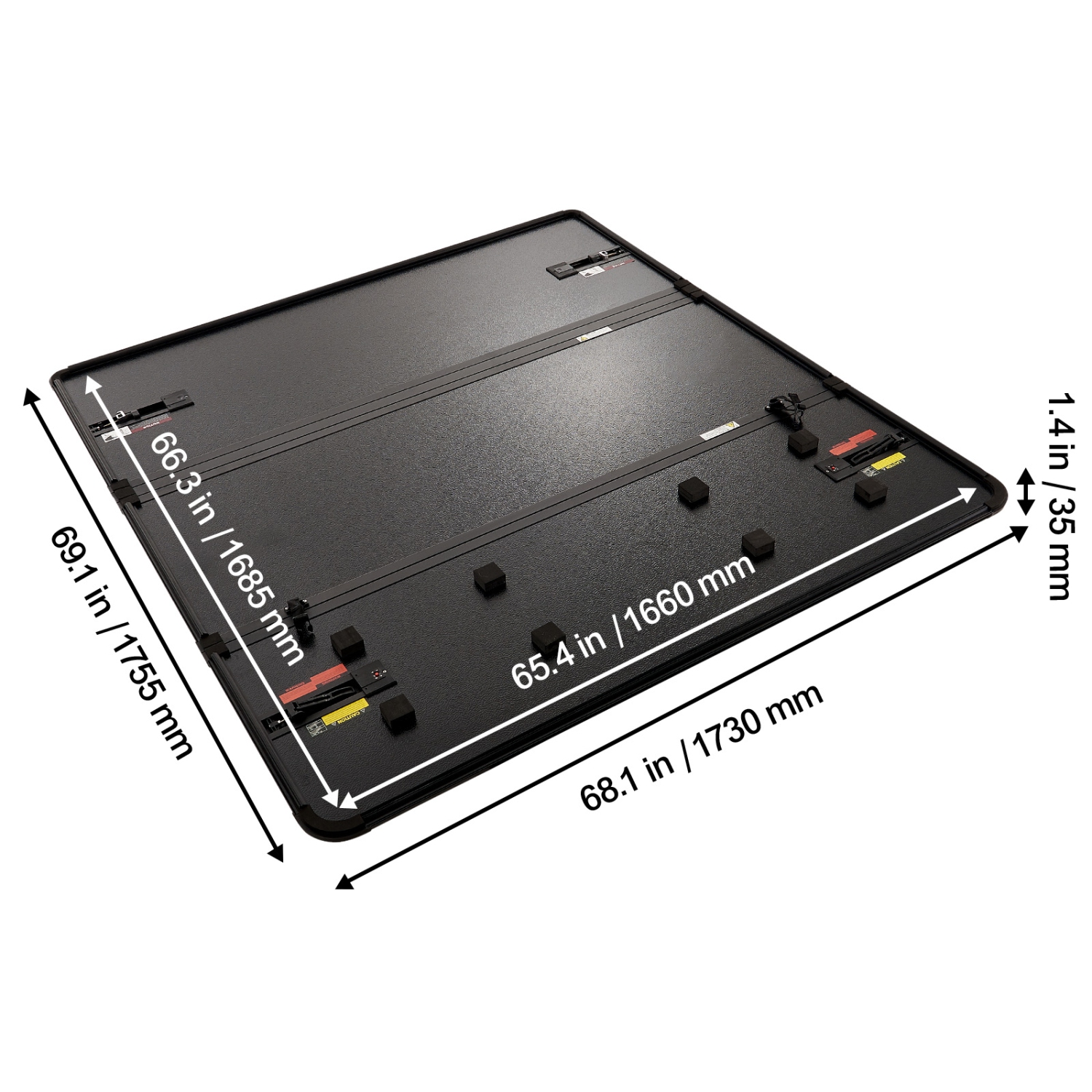 VEVOR Tri-Fold Truck Bed Tonneau Cover, Compatible with 2009-2024 Ram 1500, Fleetside 5.7' Bed Without Rambox, Fit 5.7' x 5.5' Inside Bed, 400 lbs,