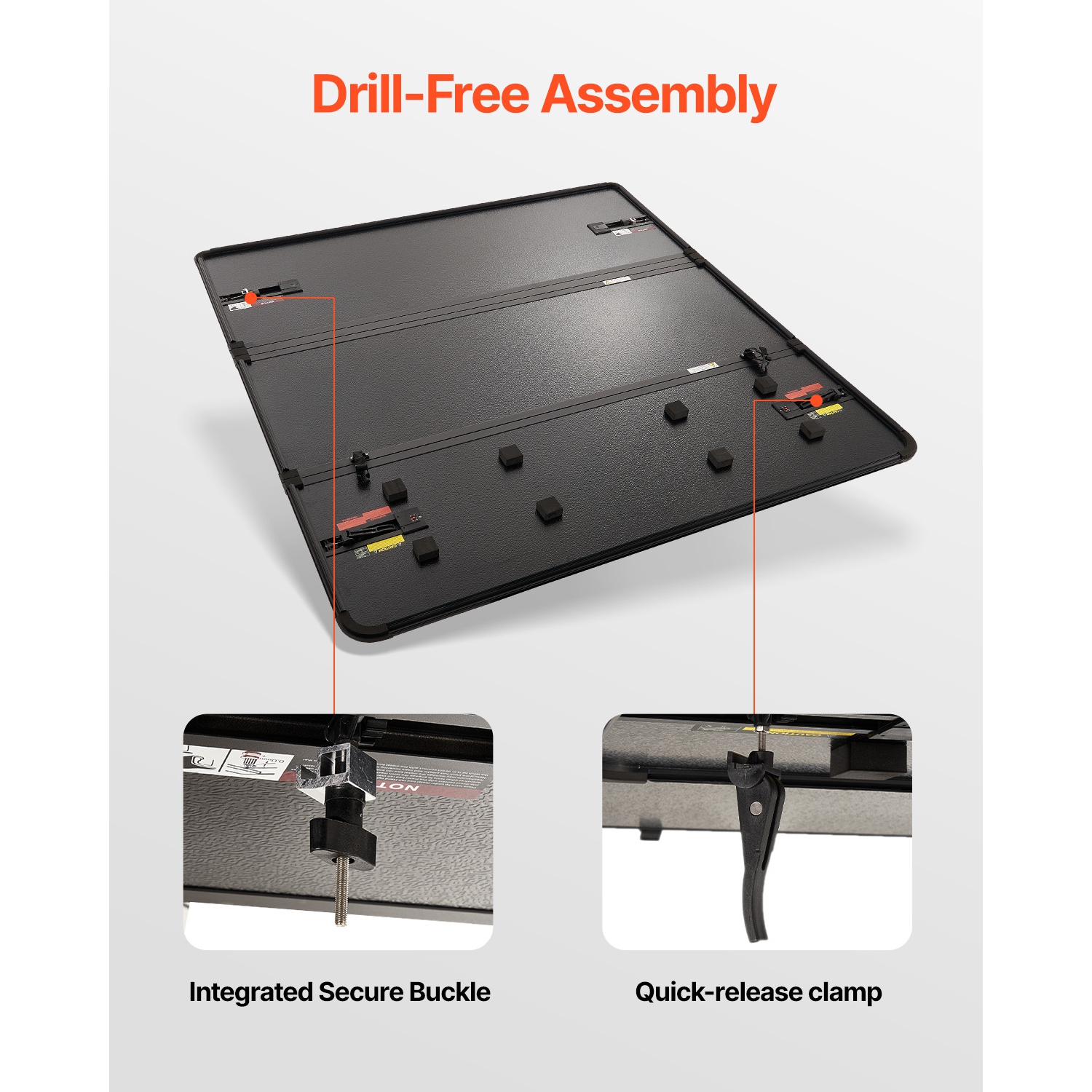 VEVOR Tri-Fold Truck Bed Tonneau Cover, Compatible with 2019-2024 Chevy Silverado GMC Sierra 1500 5'8" Bed, Fit 5.8'x5.3' Inside Bed, 400lbs