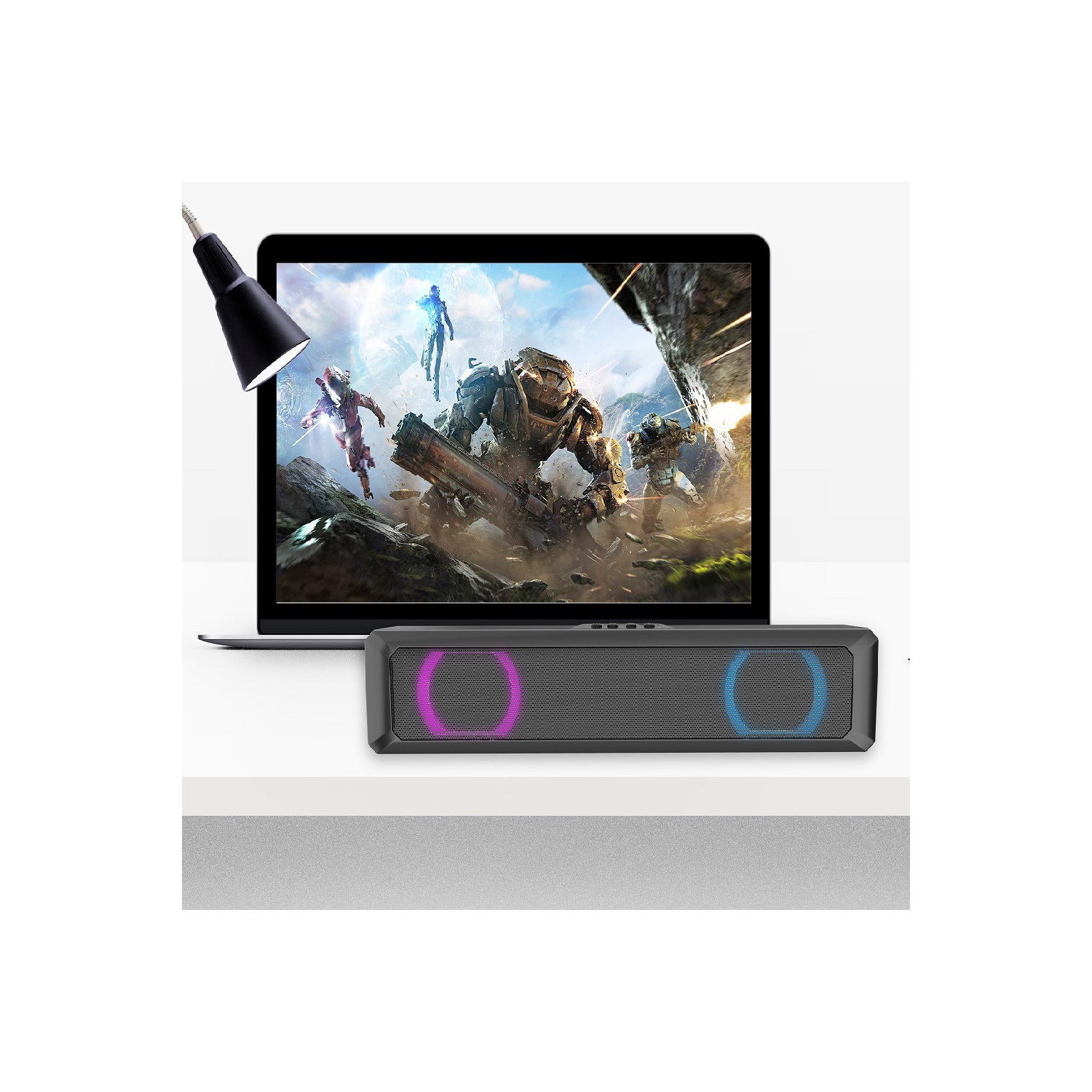 Barre de son sans fil Bluetooth 5,0 TV Barre de son à deux haut-parleurs Haut-parleur d'extrêmes graves Barre de son Home Cinema