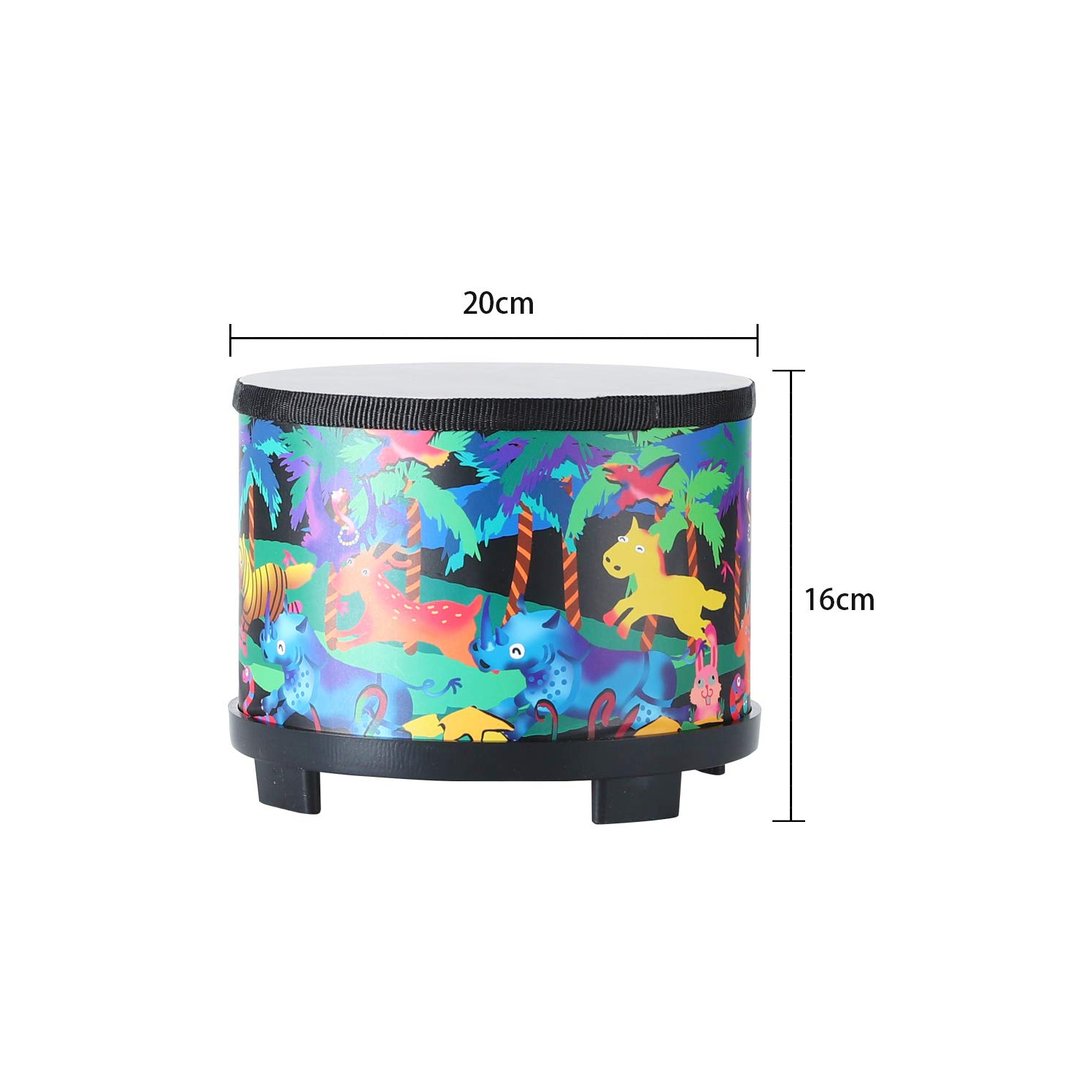 8-Inch Floor Drum, Montessori Percussion Musical Drum Toy with 2 Drumsticks, Boys' and Girls' Christmas Birthday Gift