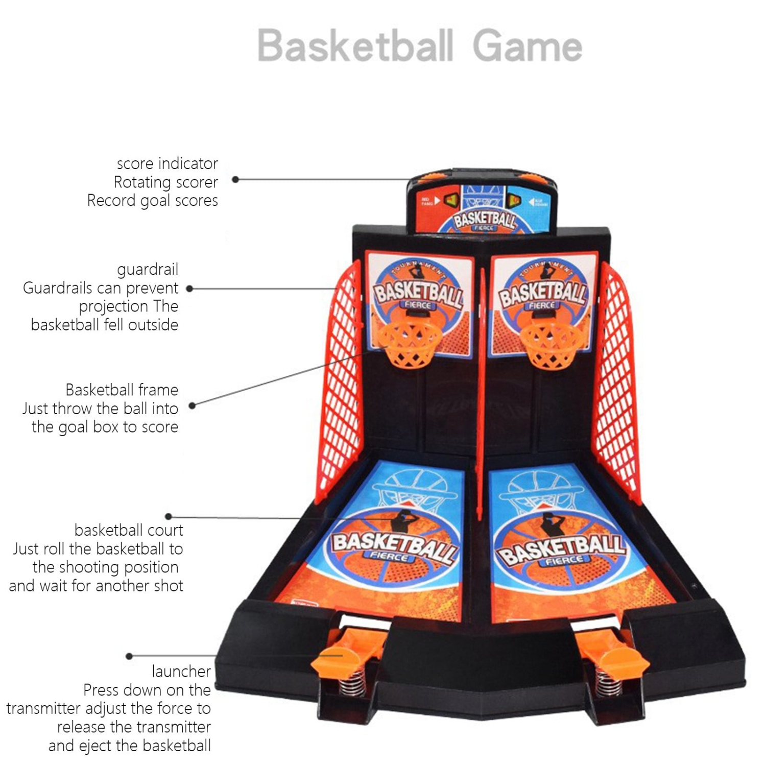 Mini Basketball Game, Two-Player Educational Office Desktop Game, Stress Relief Toy, Christmas Gift for Boys and Girls