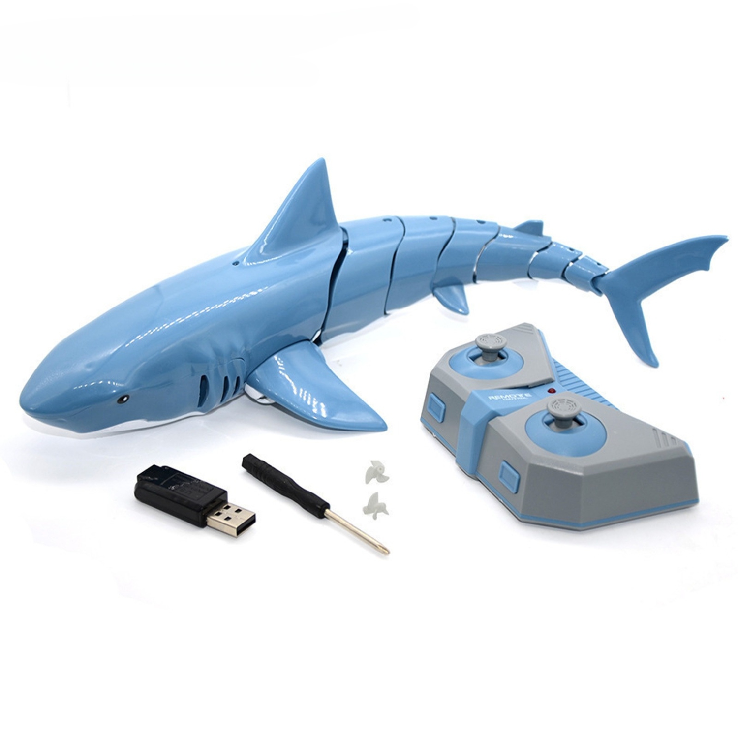 Requin télécommandé, poisson robot vaporisateur d'eau rechargeable Simulation, cadeau d'anniversaire pour garçons et filles, jouet aquatique