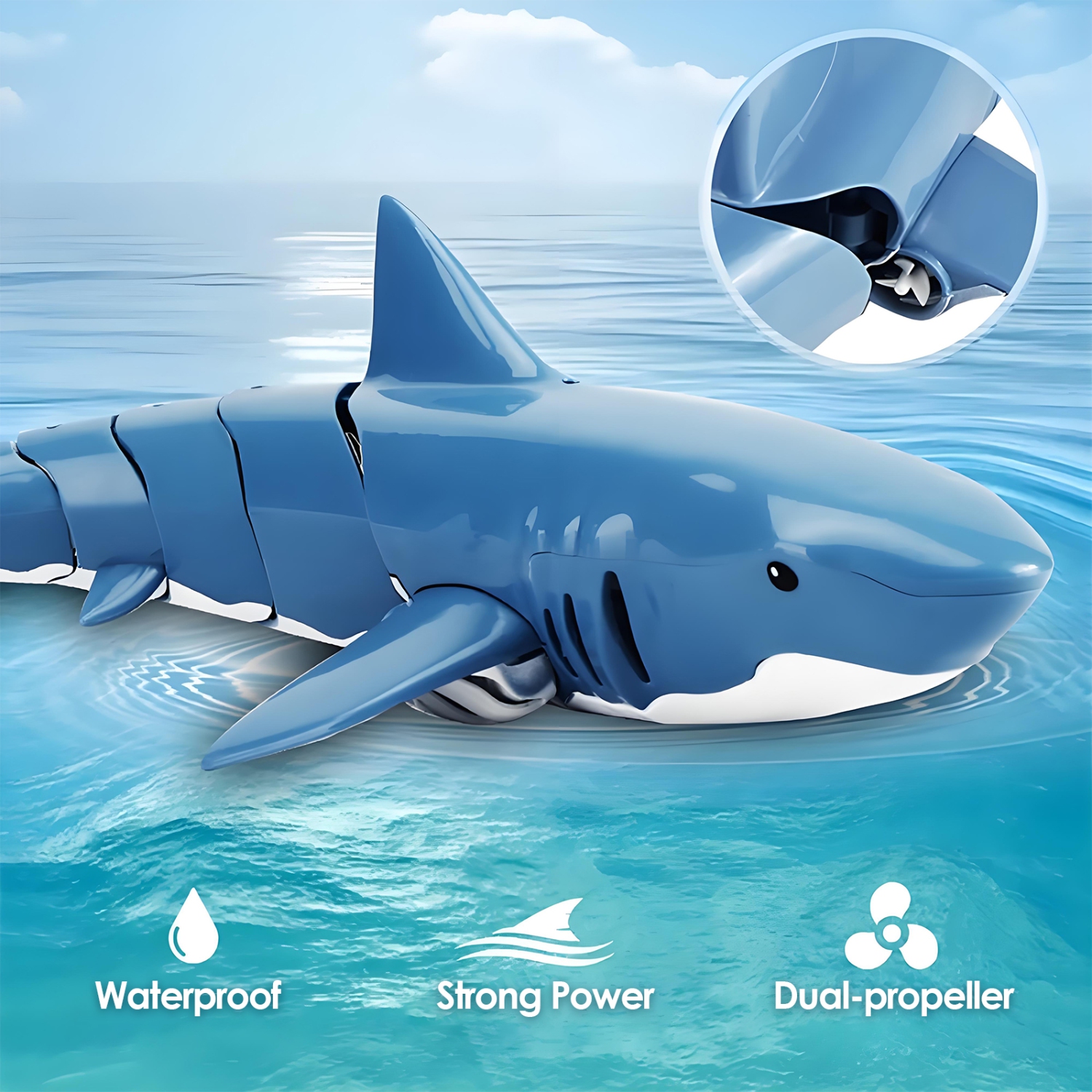 Requin télécommandé, poisson robot vaporisateur d'eau rechargeable Simulation, cadeau d'anniversaire pour garçons et filles, jouet aquatique