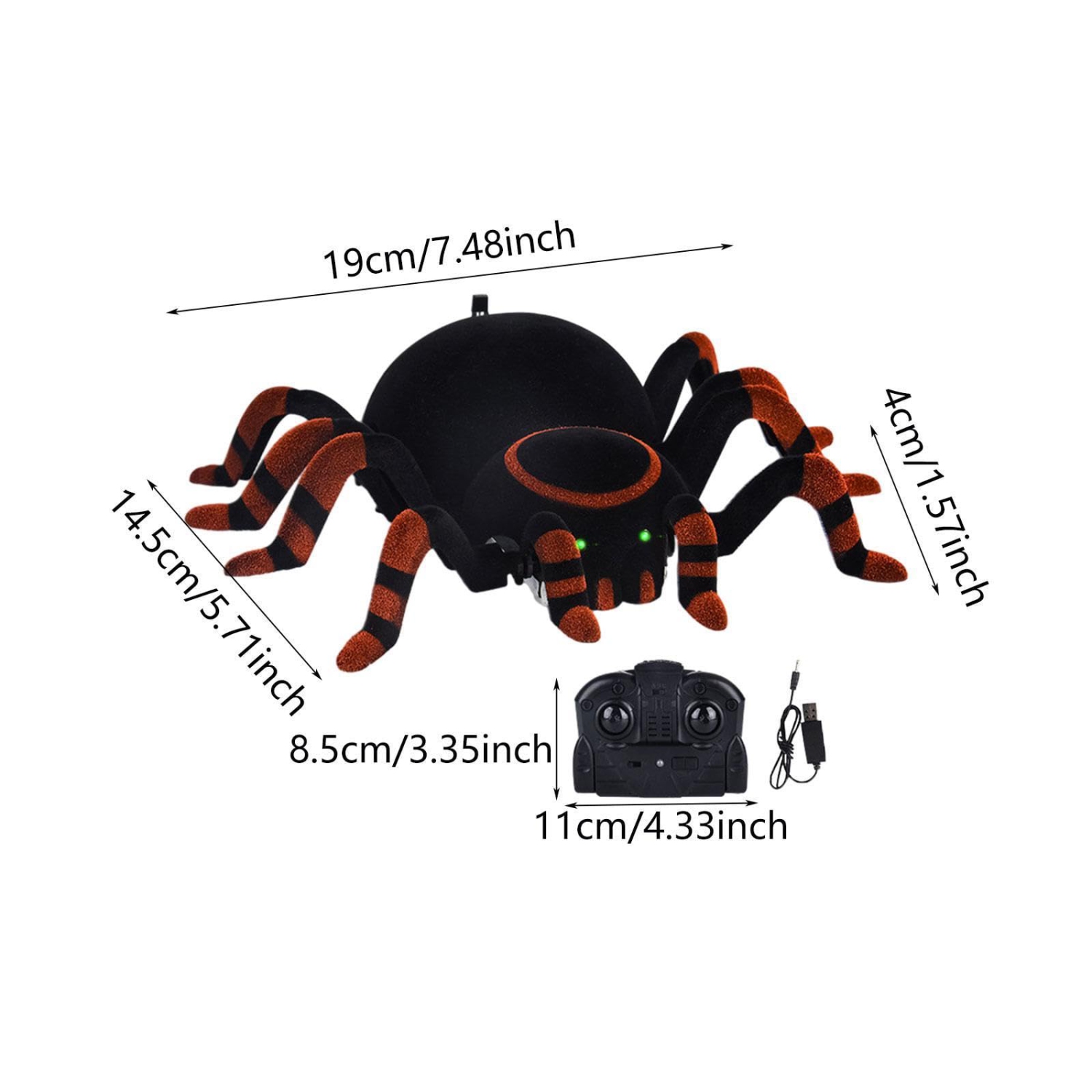 Remote Control Spider Toy, Lifelike Animal Sound and Light Interactive Toy, Boys' and Girls' Birthday & Holiday Gift