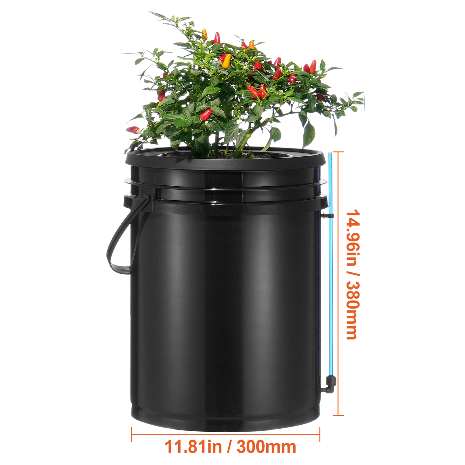 VEVOR 5-Gallon DWC Hydroponics Grow System, Hydroponic Growing System with Top Drip Kit, Deep Water Culture with Air Pump, Air Stone and Water Level