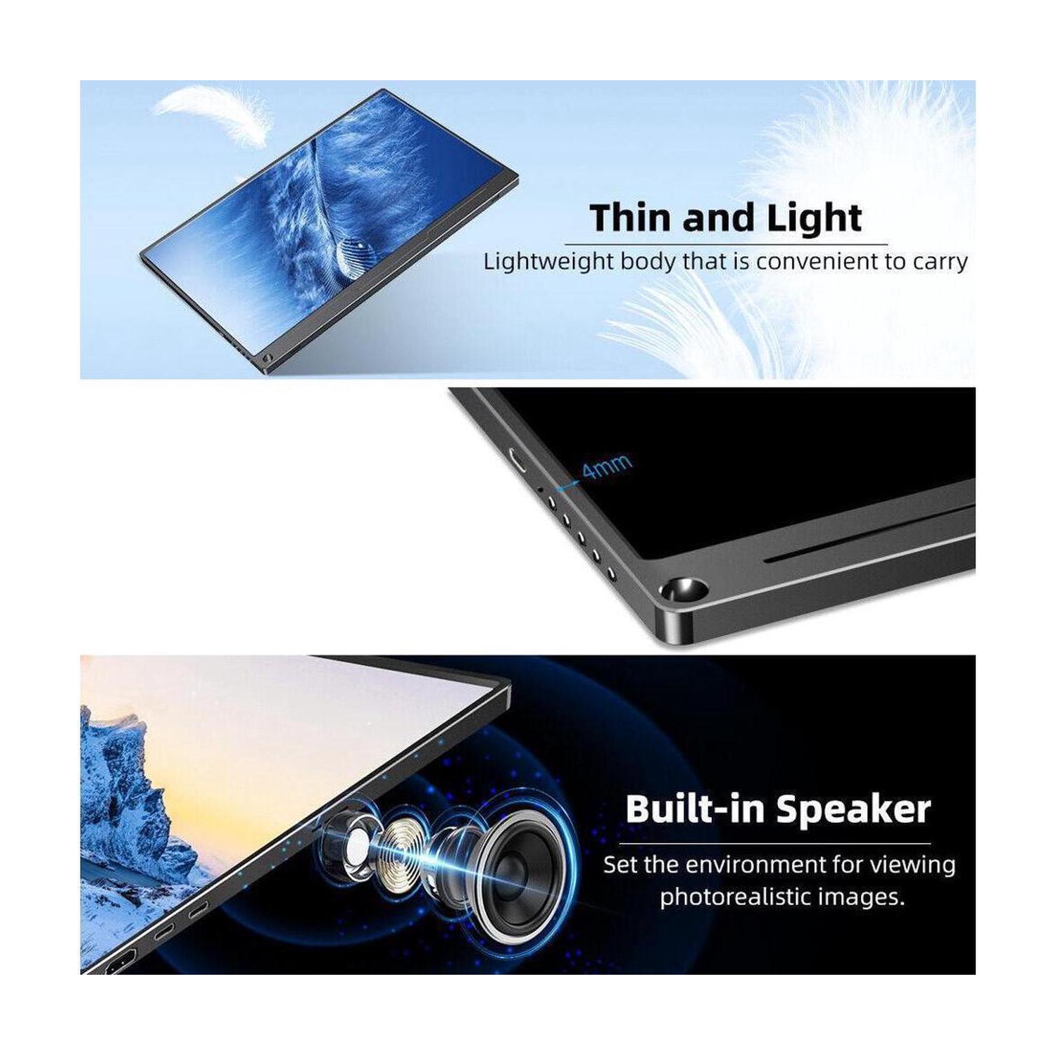 UPERFECT 15.6 Inch USB-C Portable Monitor 1920x1080 Display For Raspberry Pi 3 4