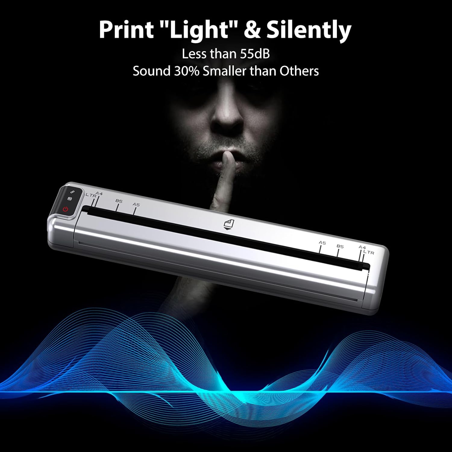 Phomemo OfficePods Pro Q302 Wireless Portable Letter/A4 Printer for travel and home, with free paper inside