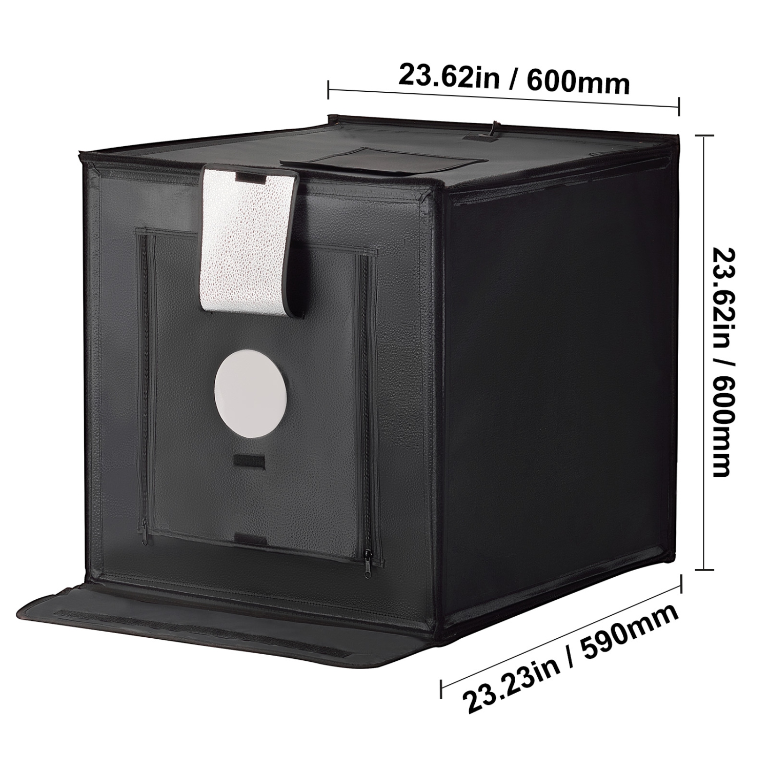 VEVOR 24" x 24" Photo Studio Light Box, 3000-5600K Adjustable 3 Color Temperatures Shooting Tent Kit with 160 LED 6 Backdrops Power Adapter Soft