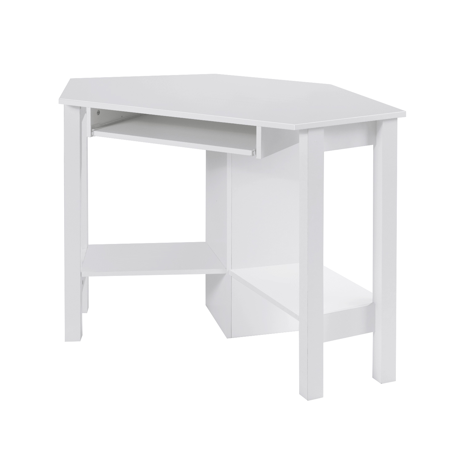 Topbuy Wooden Corner Computer Desk with Drawer Office Study Table Black/Walnut/White