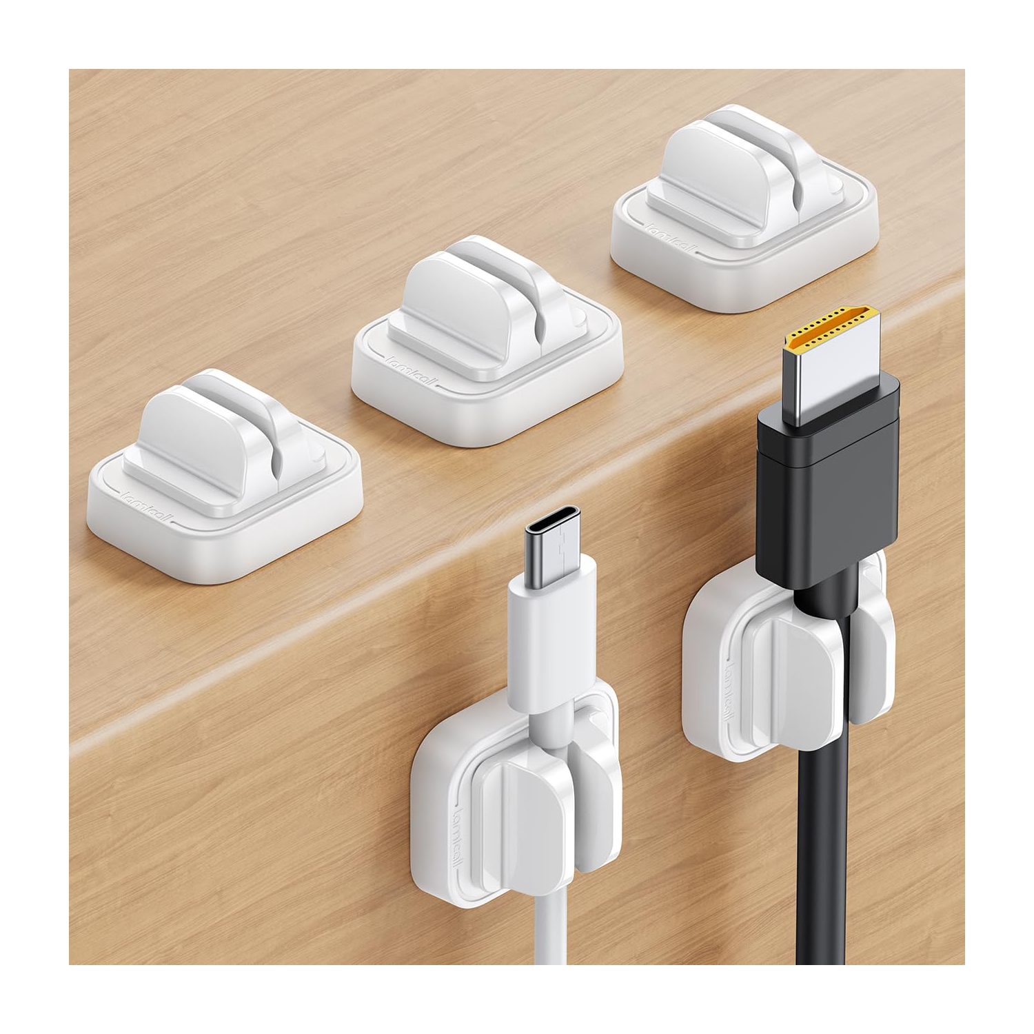 5 Pack Cable Spring Holder Clips, Cord Organizer for Desk - Adjustable Cord Clip, Wire Holder Organizer, Phone USB Charger Cable Holder