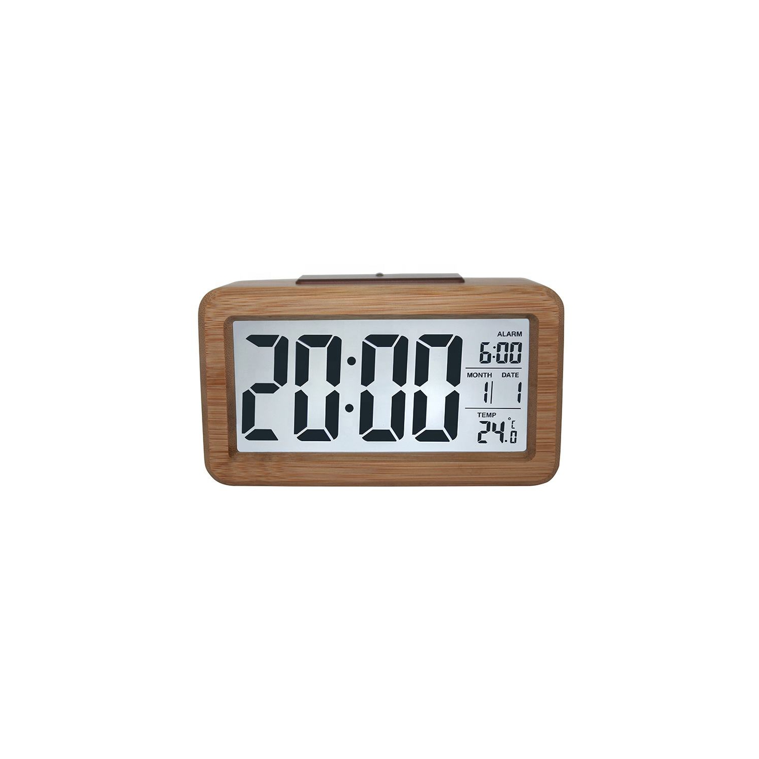 Réveille-matin numérique en bois, réveil LED avec affichage de la date, température pour les chambres, à côté, table, bureau, POWERED de la BATTERIE