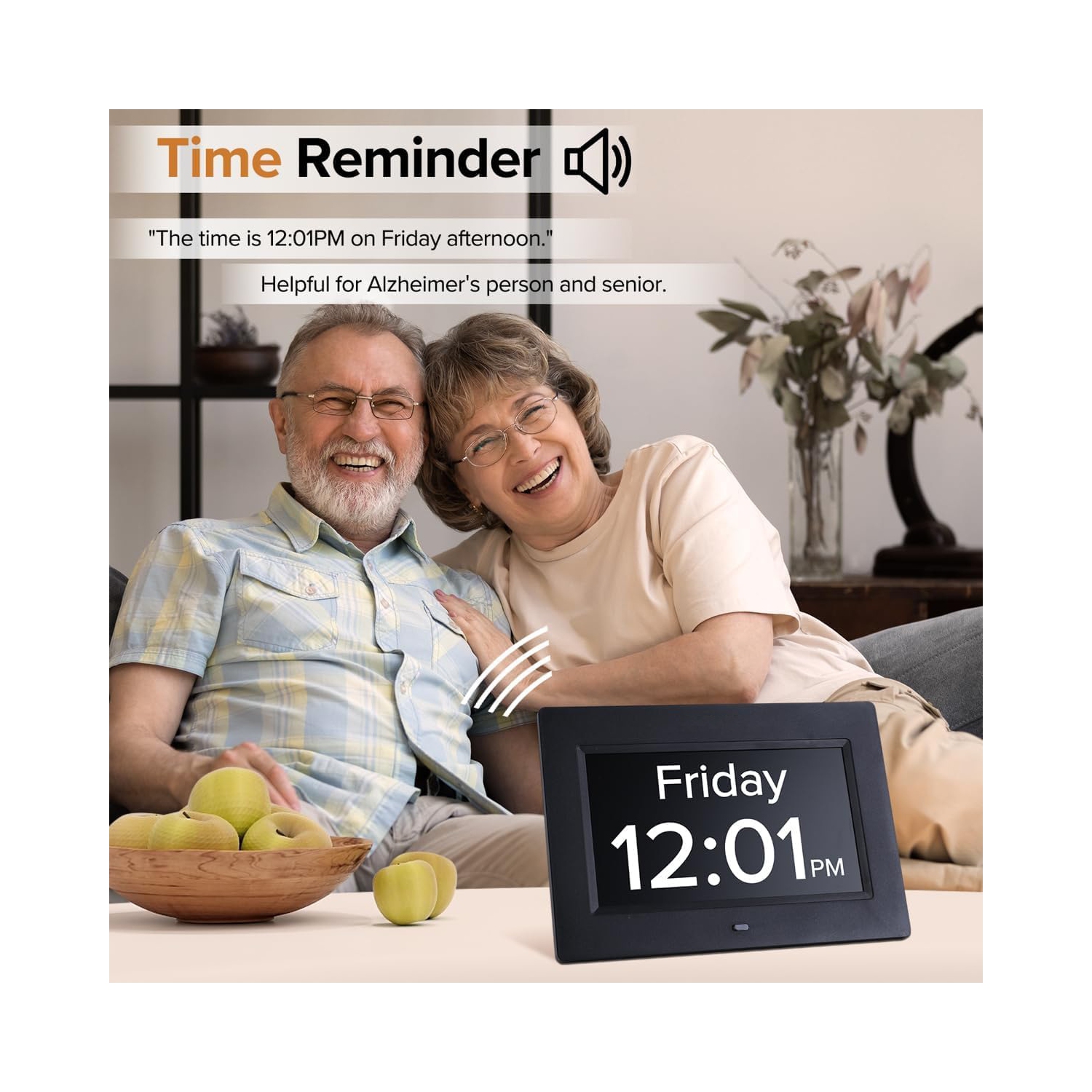 Horloge numérique grand écran de 7 pouces , horloge de démence grand nombre horloges numériques pour aînés