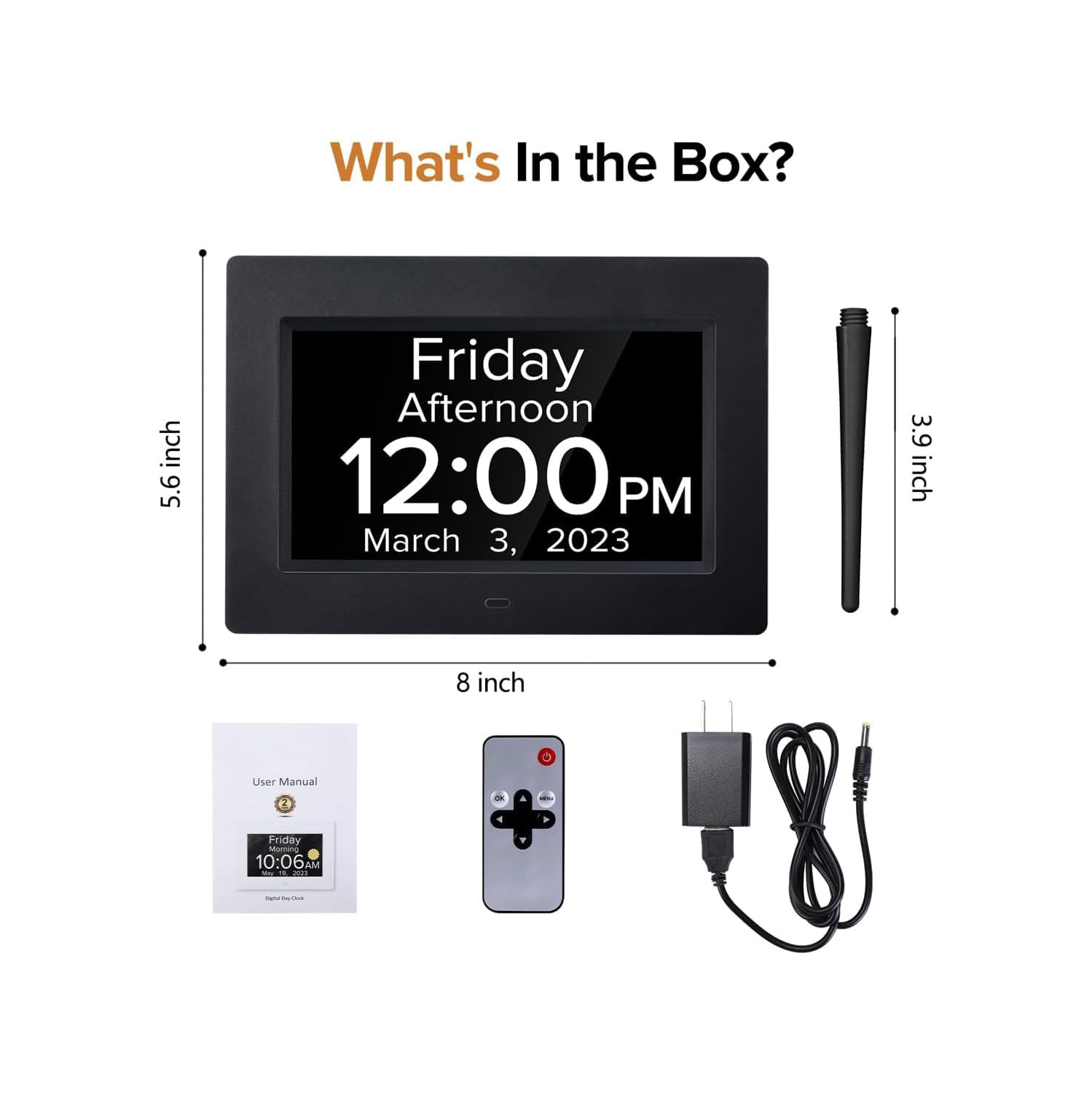 Horloge numérique grand écran de 7 pouces , horloge de démence grand nombre horloges numériques pour aînés