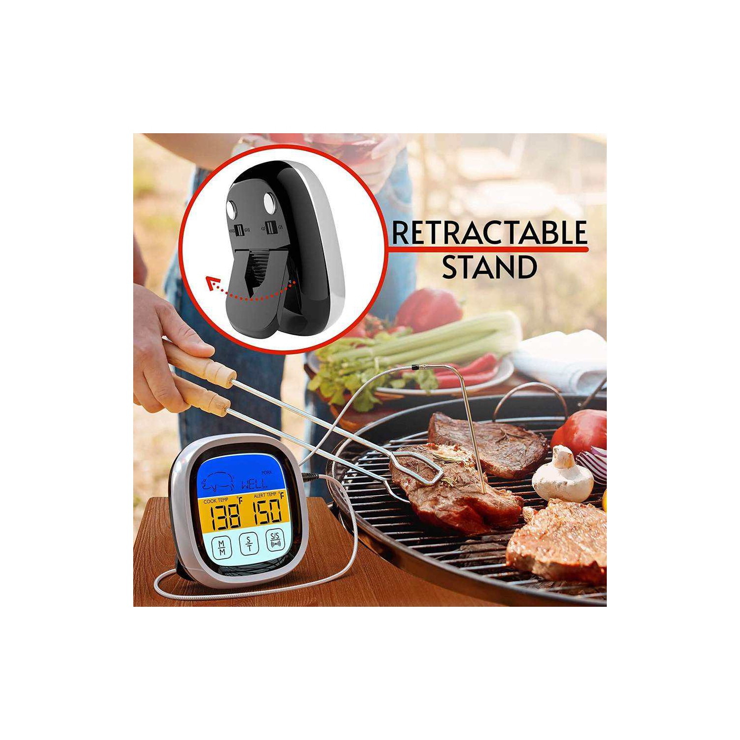 Meat Thermometer Digital Touchscreen Cooking Food Thermometer Instant Read Thermometer for Meat Cooking in Grill Smoker BBQ