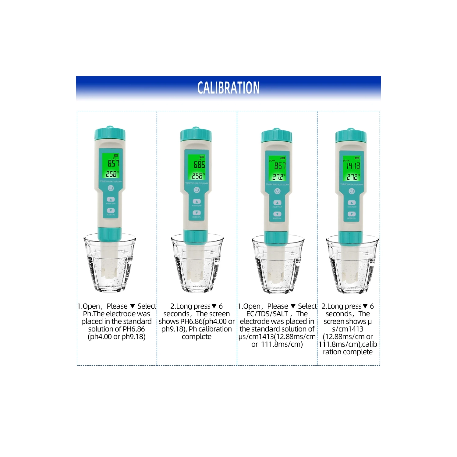 7 en 1 PH TDS EC ORP Salinity S. G Temp Meter Water Quality Monitor Testeur IP67 pour l'eau potable, l'hydroponie, les plantes, l'aquarium et la