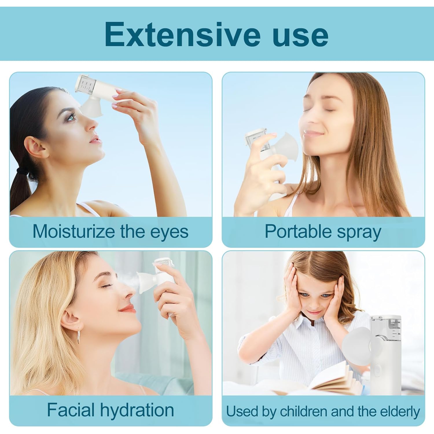 Dry Eye Humidifier,Face & Eyes Steamer,Eye Drops Aid,Portable Eye Nebulizer,Rechargeable Eyes Mist Sprayer,Eye SPA Aid
