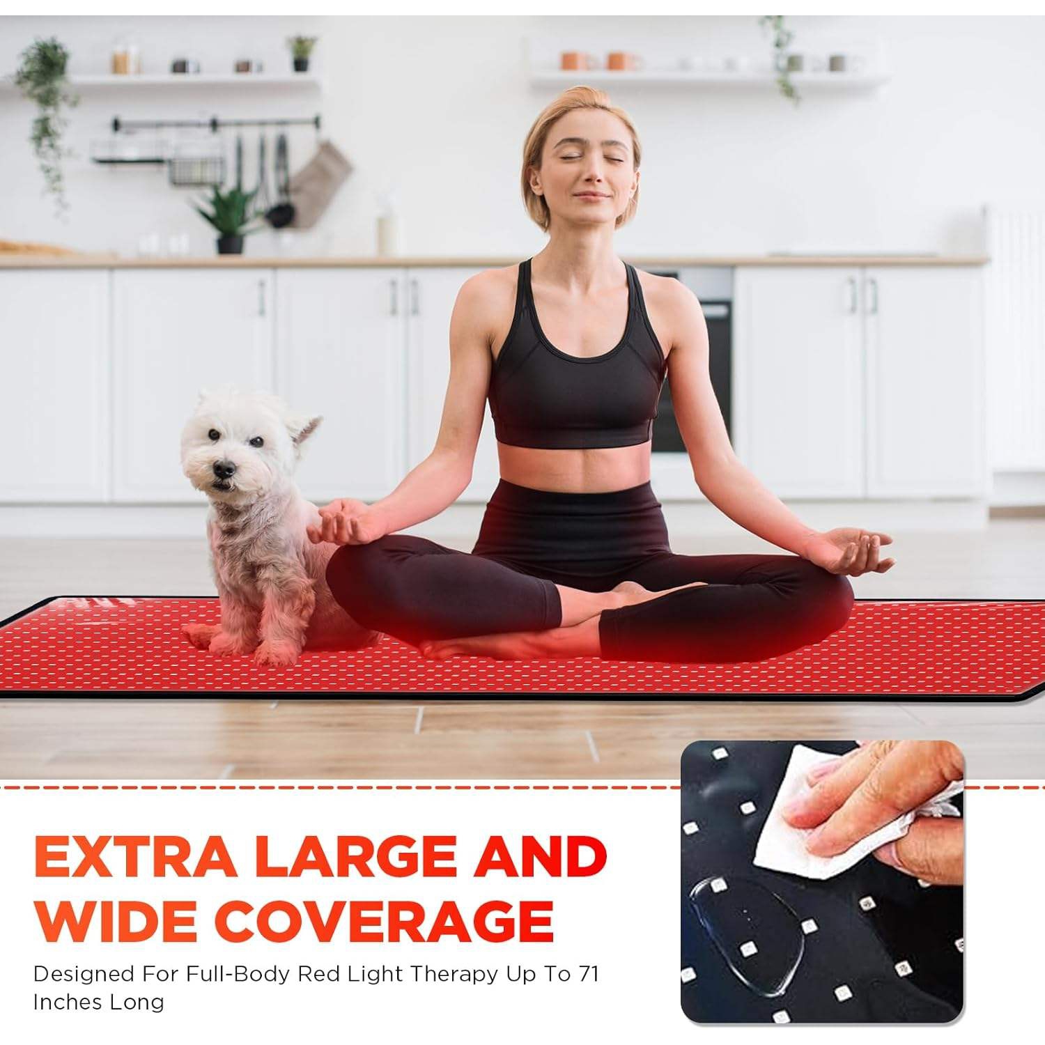 Red Light Therapy Mat for Full Body,1280 LEDs Large Light Therapy Mat,660nm 850nm Near Infrared Light Therapy Pad for Neck Shoulder Back Knee Pain