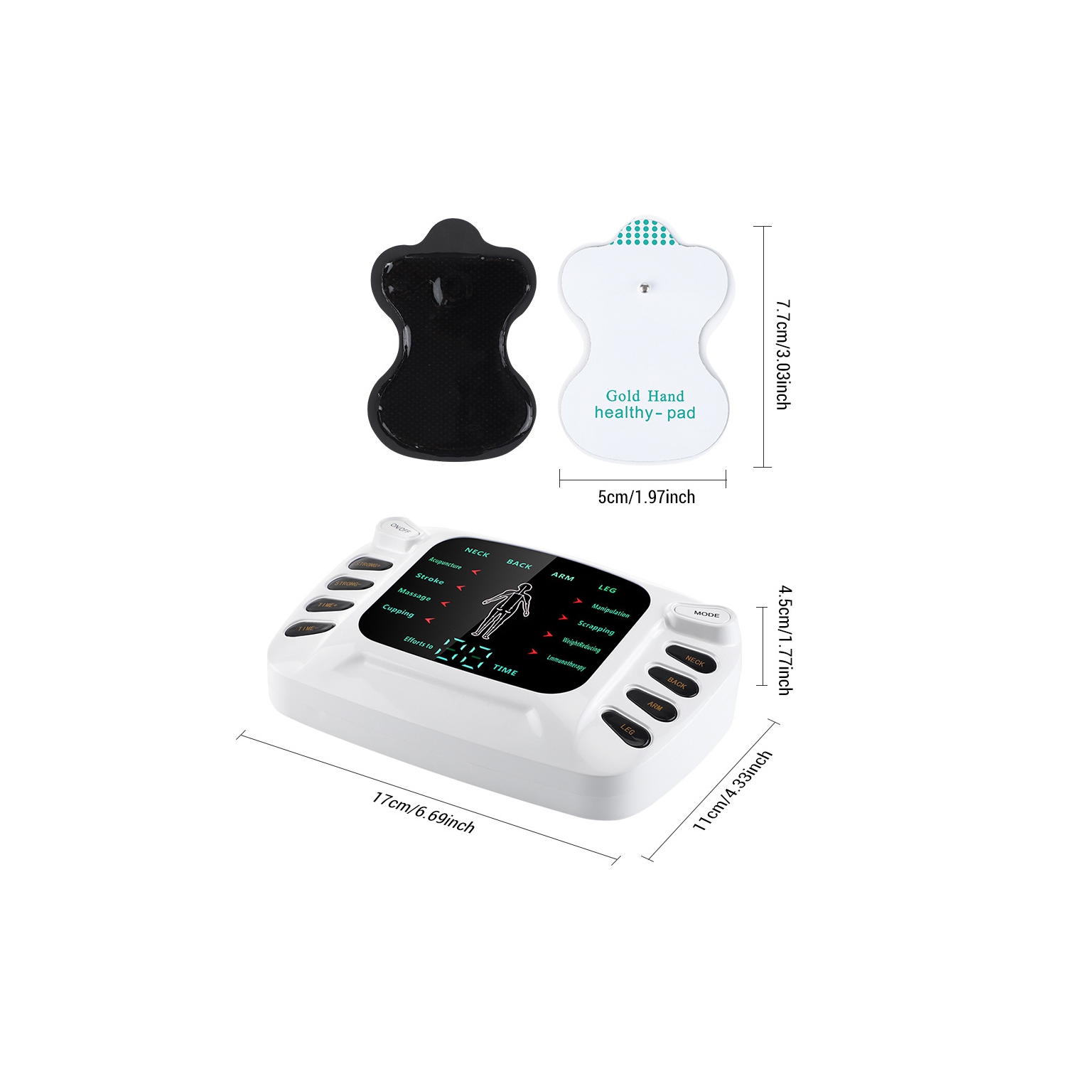 EMS Patch Massager for Pain Relief,Electric Rechargeable Pulse Massager for Back Neck Legs Arms Waist,Portable Pulse Massager