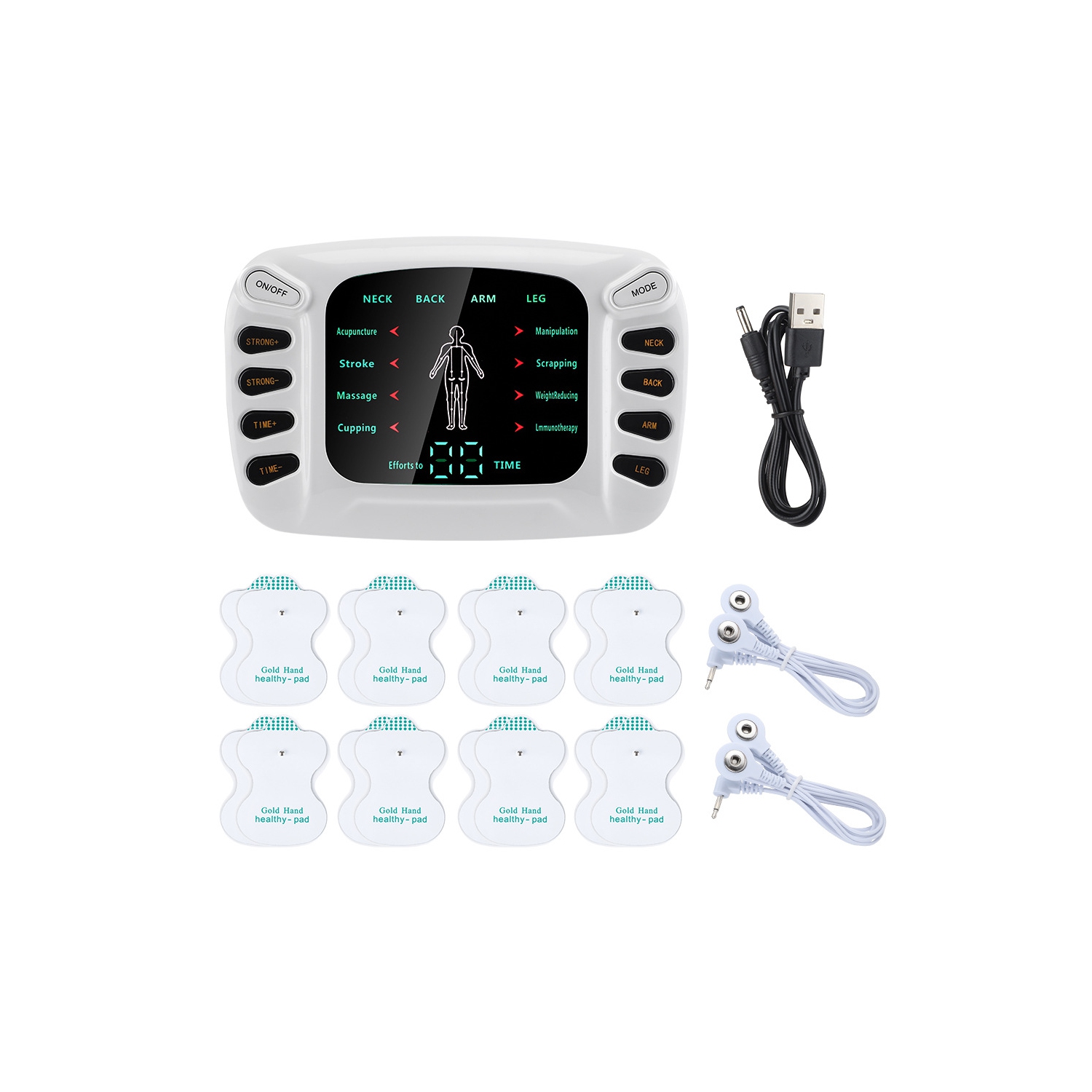 EMS Patch Massager for Pain Relief,Electric Rechargeable Pulse Massager for Back Neck Legs Arms Waist,Portable Pulse Massager