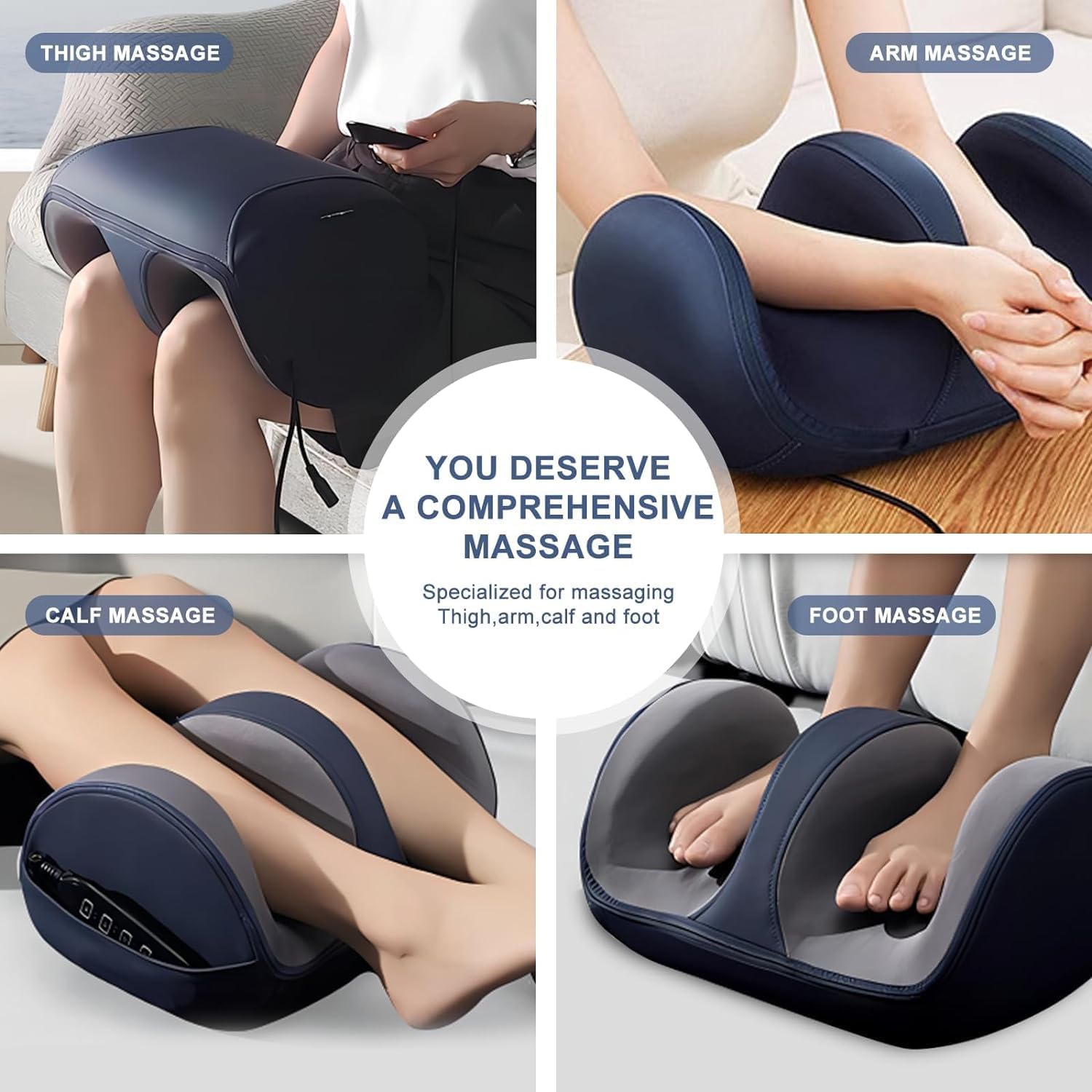 Foot Massage Machine with Heat Deep Tissue Shiatsu Massager Foot Therapy Machine Kneading Hot Compress Foot Calf Massager