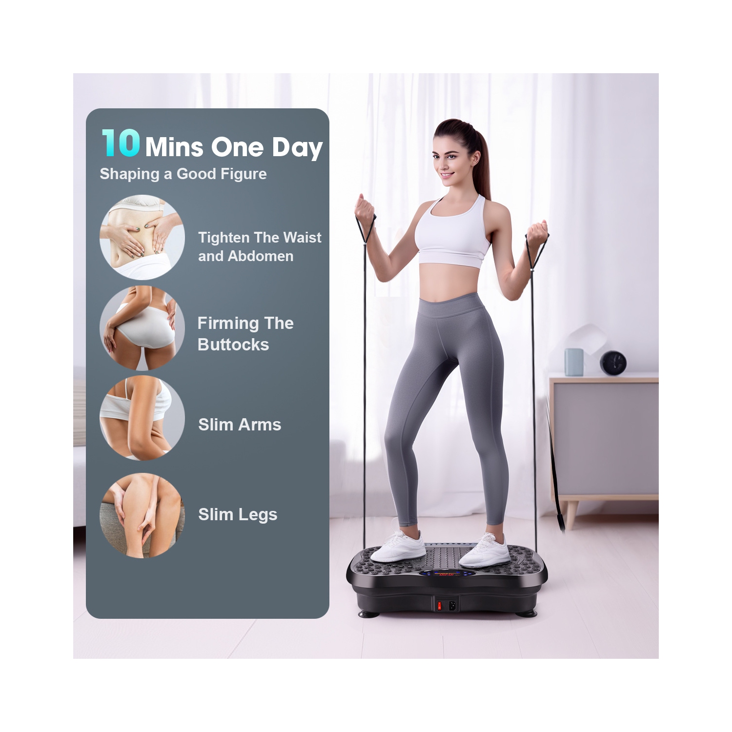 Appareil d'exercice avec plaque vibrante, plaque de vibration, capacité de 400 lb, appareil d'exercice avec agitateur complet pour la perte de poids