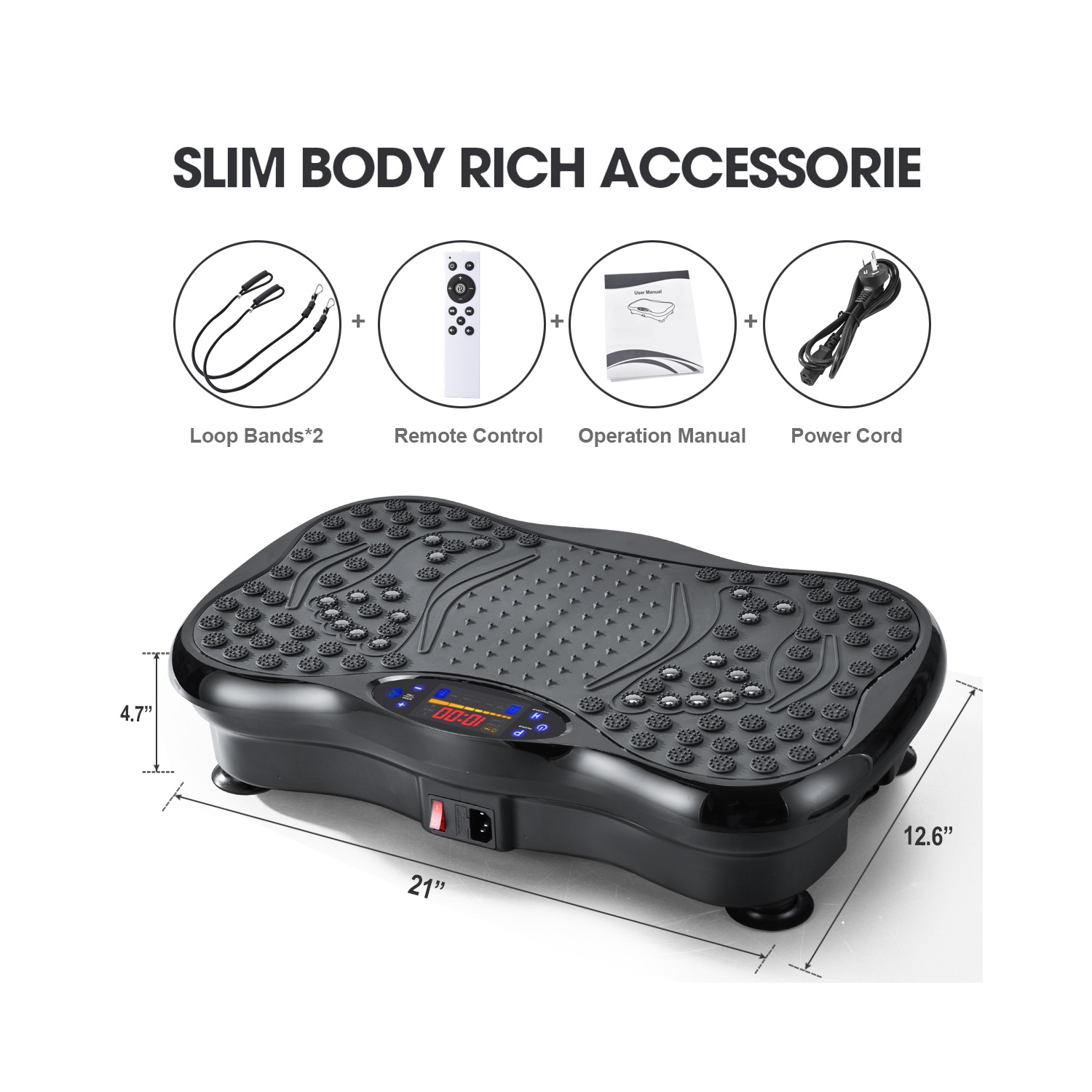 Appareil d'exercice avec plaque vibrante, plaque de vibration, capacité de 400 lb, appareil d'exercice avec agitateur complet pour la perte de poids