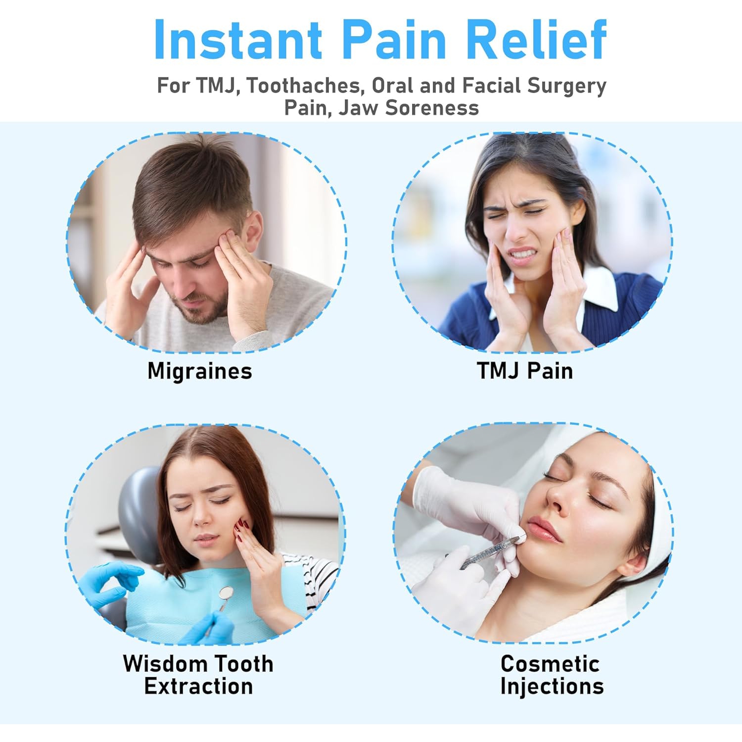 Wisdom Teeth Ice Pack Head Wrap Face Ice Pack for Toothache Pain Relief with Reusable Hot Cold Therapy Gel Pack