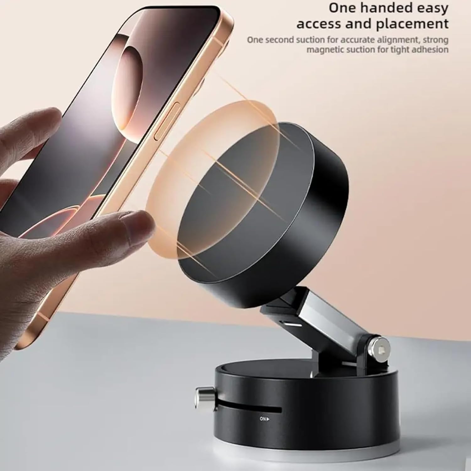 Foldable portable vacuum magnet mobile phone holder car mobile phone holder vacuum glass mirror adsorption telescopic double-sided magnetic suction