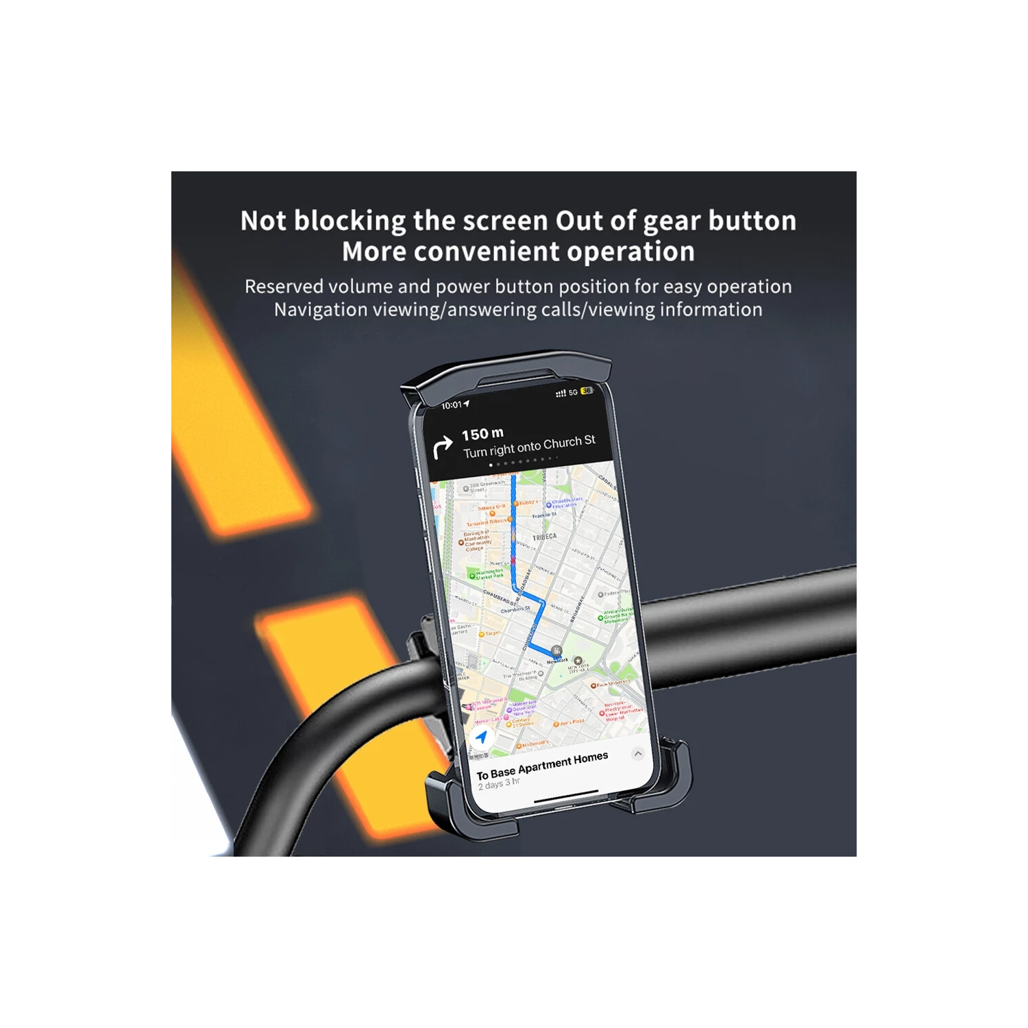 support de téléphone pour guidon de motocyclette pivotant à 360°, support de navigation pour bicyclette et motocyclette