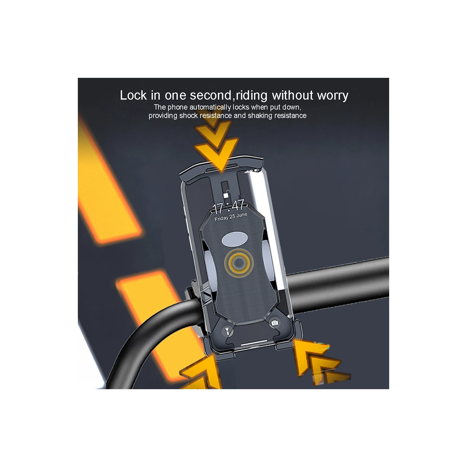 support de téléphone pour guidon de motocyclette pivotant à 360°, support de navigation pour bicyclette et motocyclette