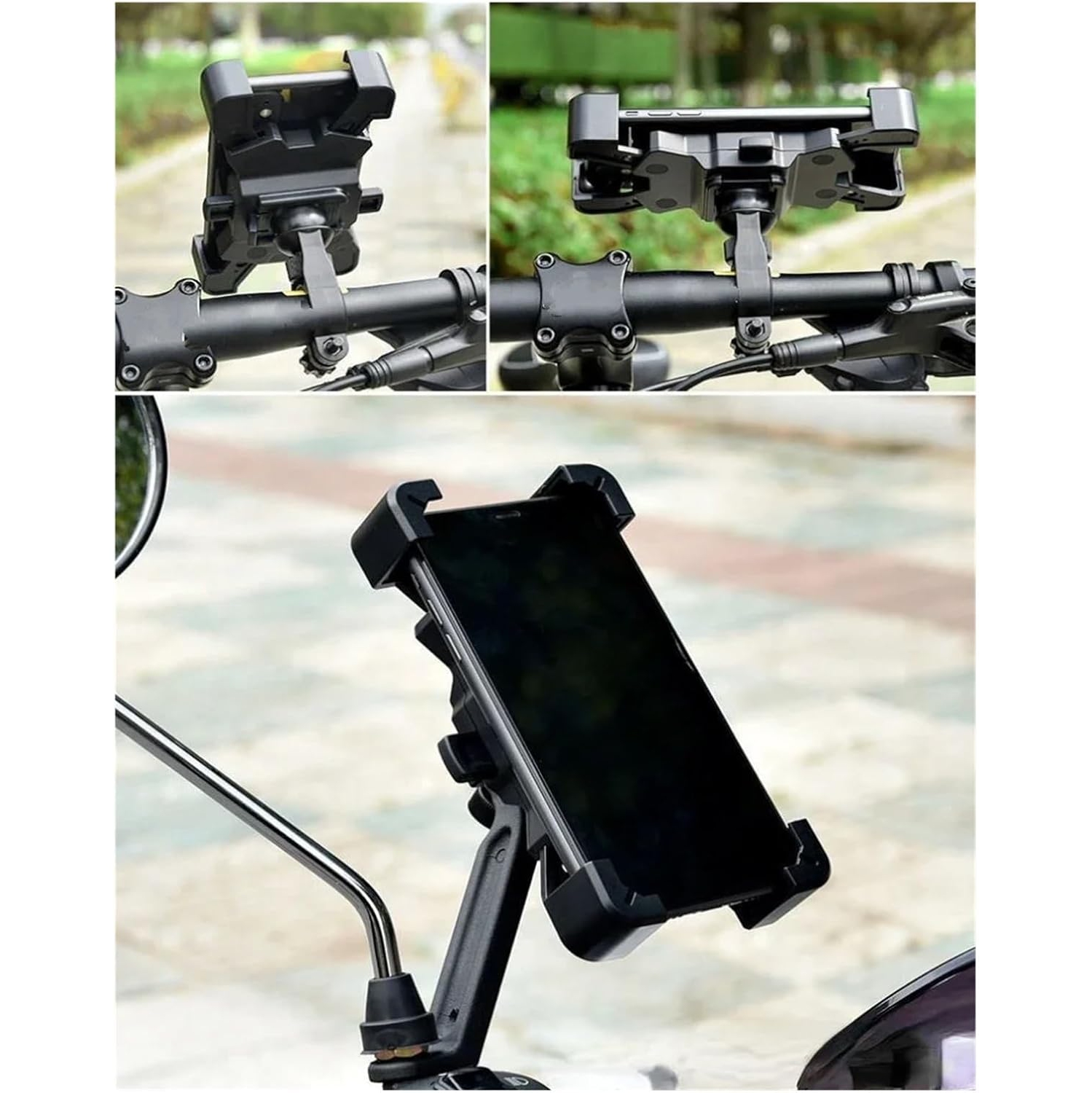 Motorcycle Navigation Phone Holder Electric Vehicle Bicycle Shockproof Phone Holder - Red