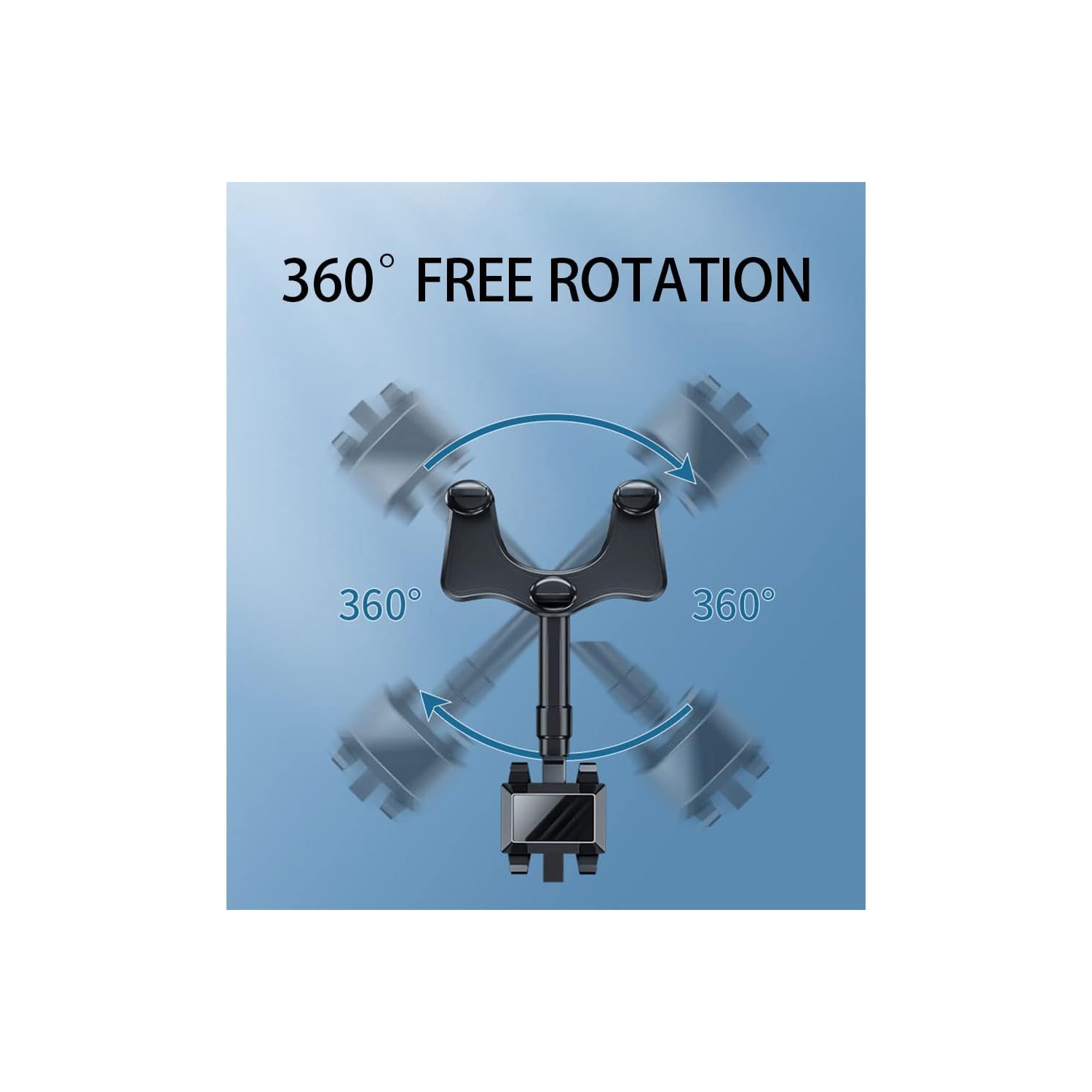 Support de rétroviseur de voiture, support de téléphone de voiture pivotant et rétractable à 360°, adapté pour iPhone et tous les smartphones